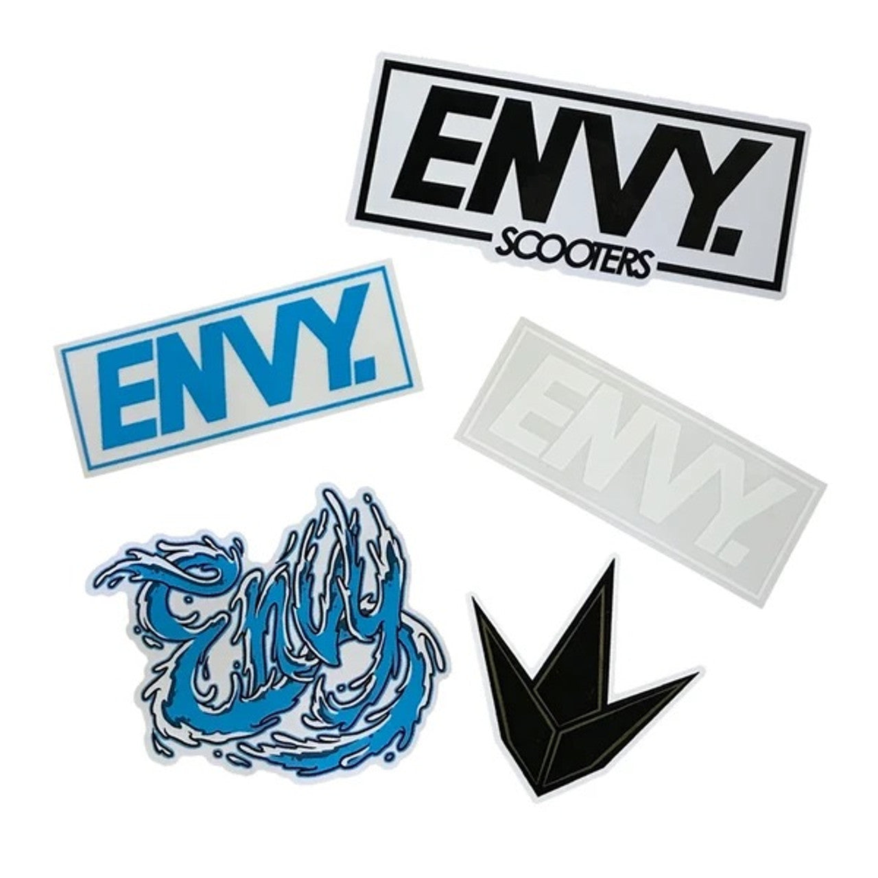 Envy Scooters 5-Piece Sticker Pack - Durable Vinyl Decals for Scooters, Bikes & Skateboards - Perfect for Customizing Ride-On Toys and Sports Gear