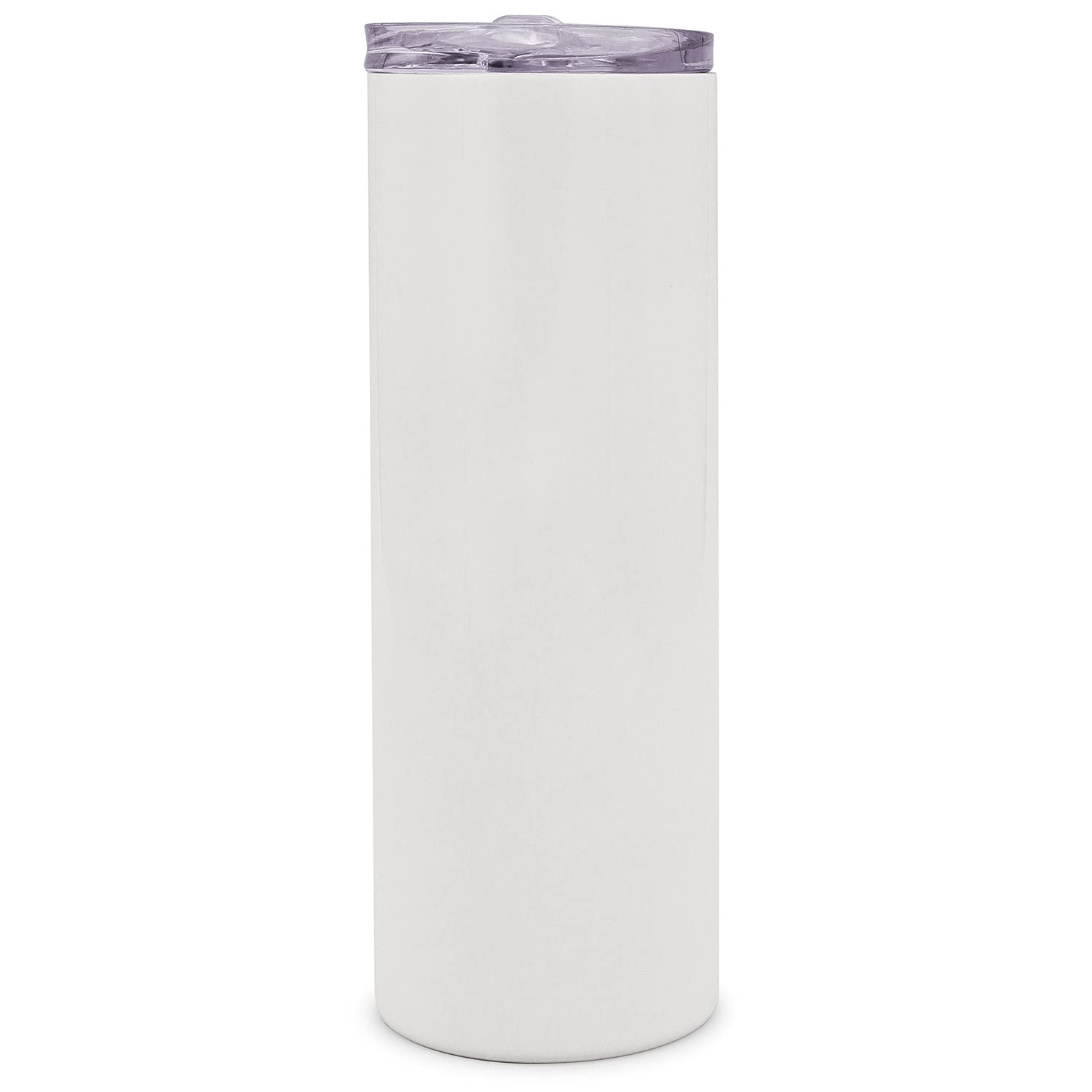 25PCS 20oz Skinny Tumbler Cups - White Stainless Steel Straight Taperless Sublimation Blanks for Heat Press Printing - Double Wall Vacuum Insulated Water Bottles with Sealed Lid & Straw - Perfect for DIY Crafts, Gifts, and Keeping Drinks Hot/Cold for Hours