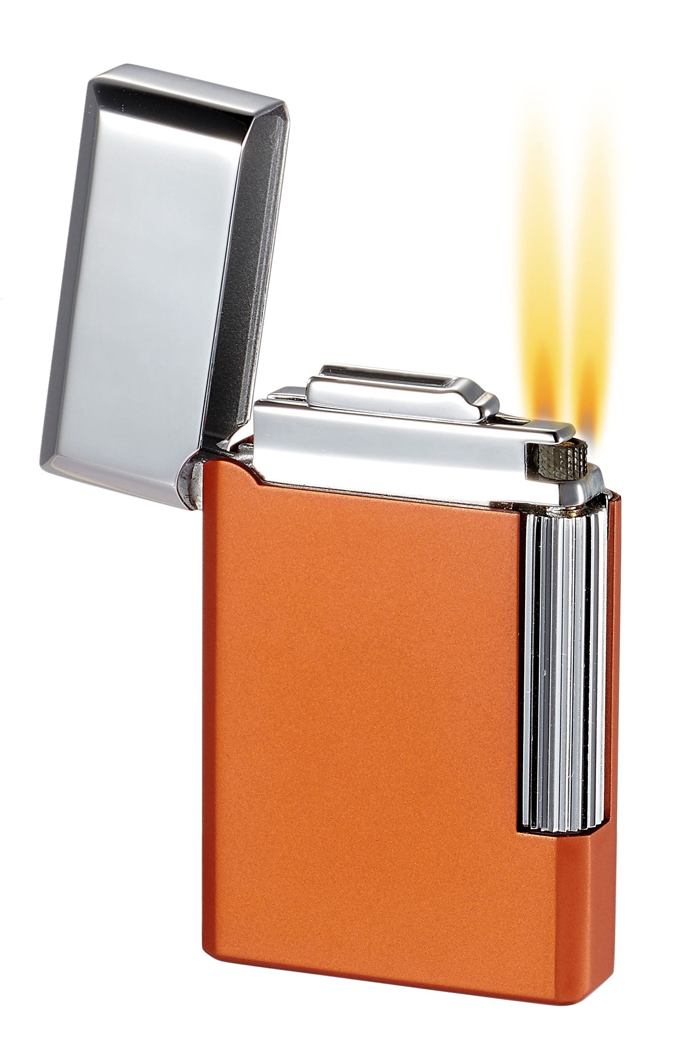 Visol Pyxis Burnt Orange Flint Lighter - Windproof & Refillable - Perfect for Camping, Hiking & Outdoor Adventures