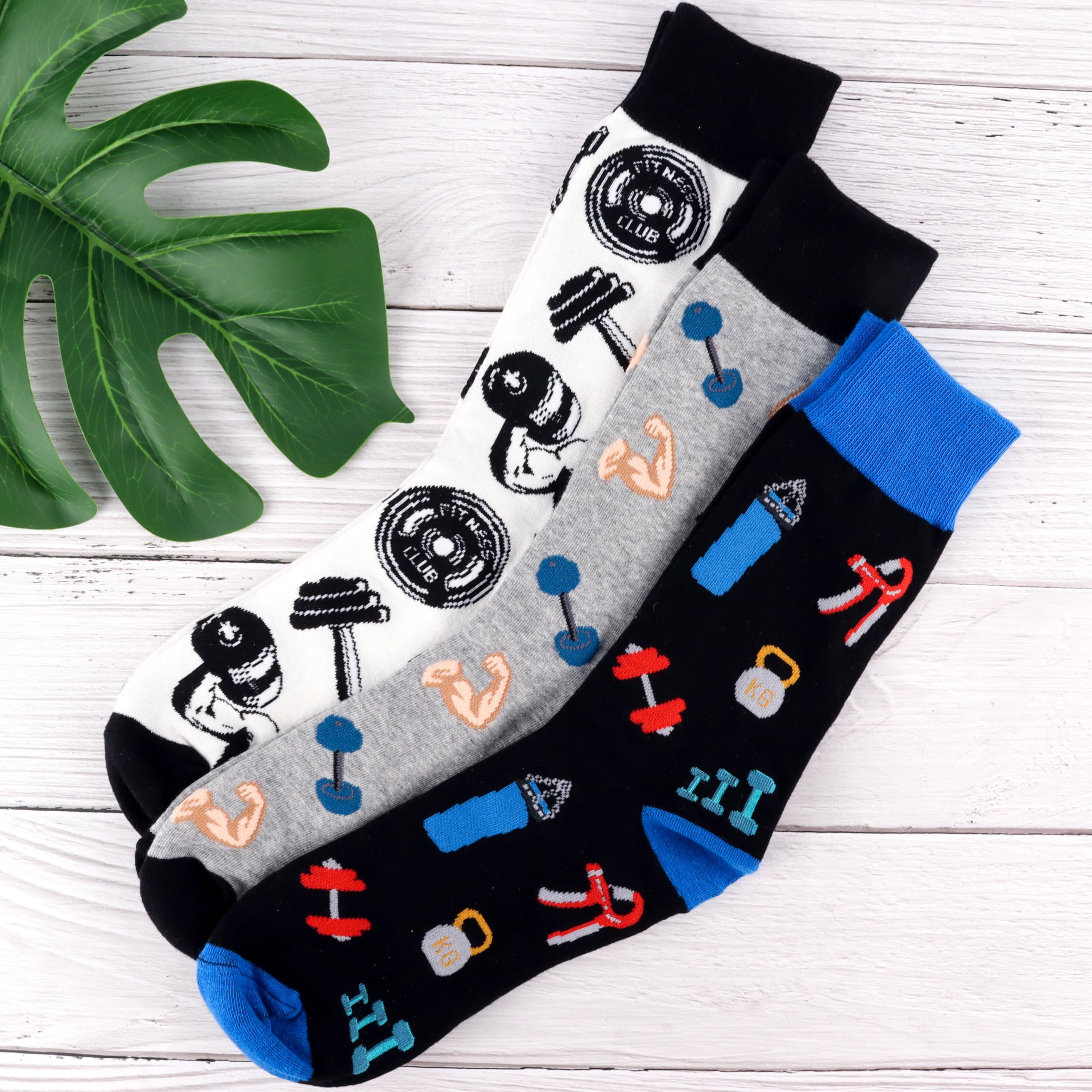 Funny Novelty Socks for Men - Cotton Crew Dress Socks with Humorous Designs - Perfect Gift for Him - Great for Office, Parties & Everyday Wear