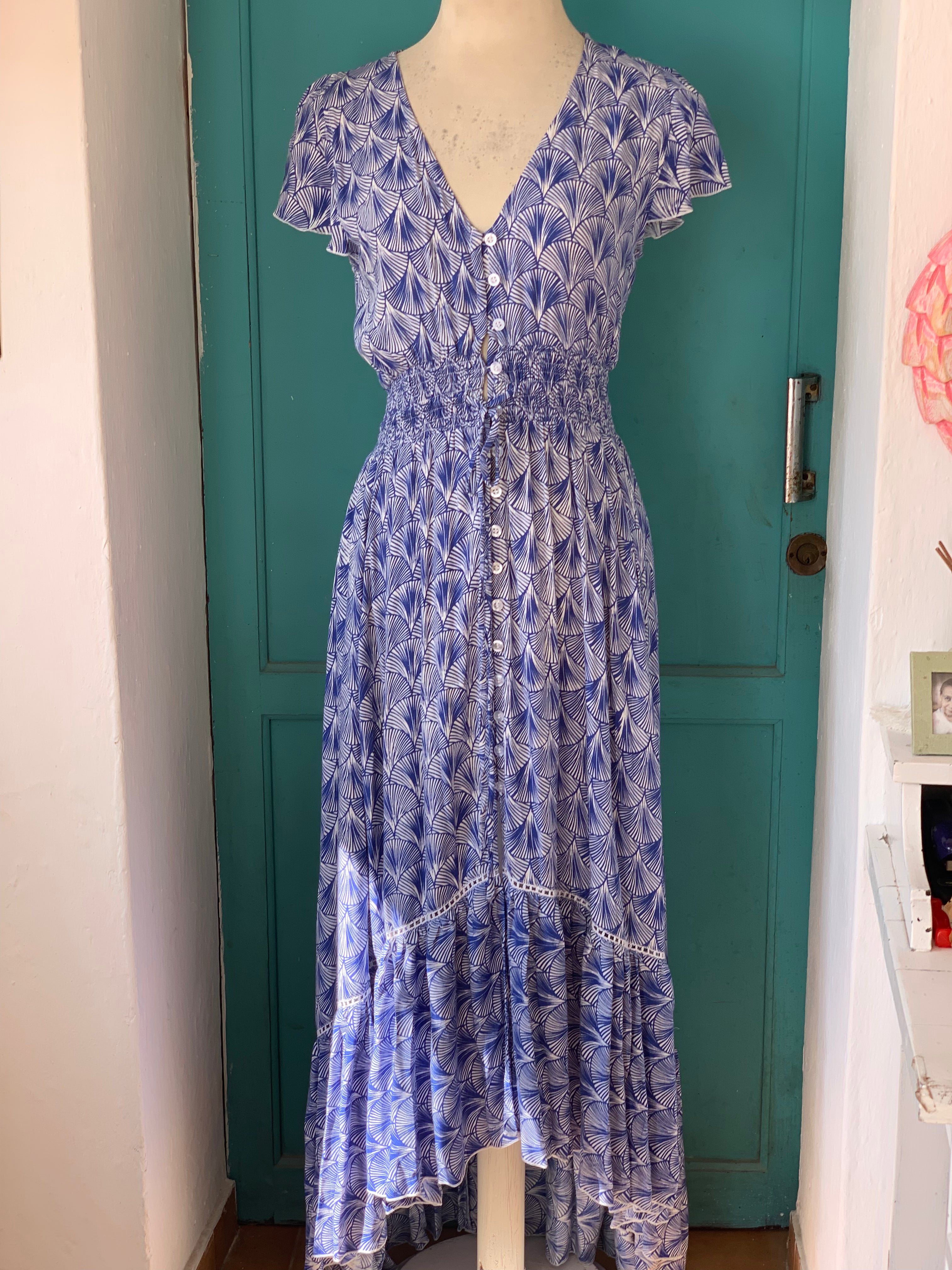 Boho Sexy Open Back Dress for Women - Nafisa Dream Flowy Maxi Dress for Beach, Vacation & Summer Outfits