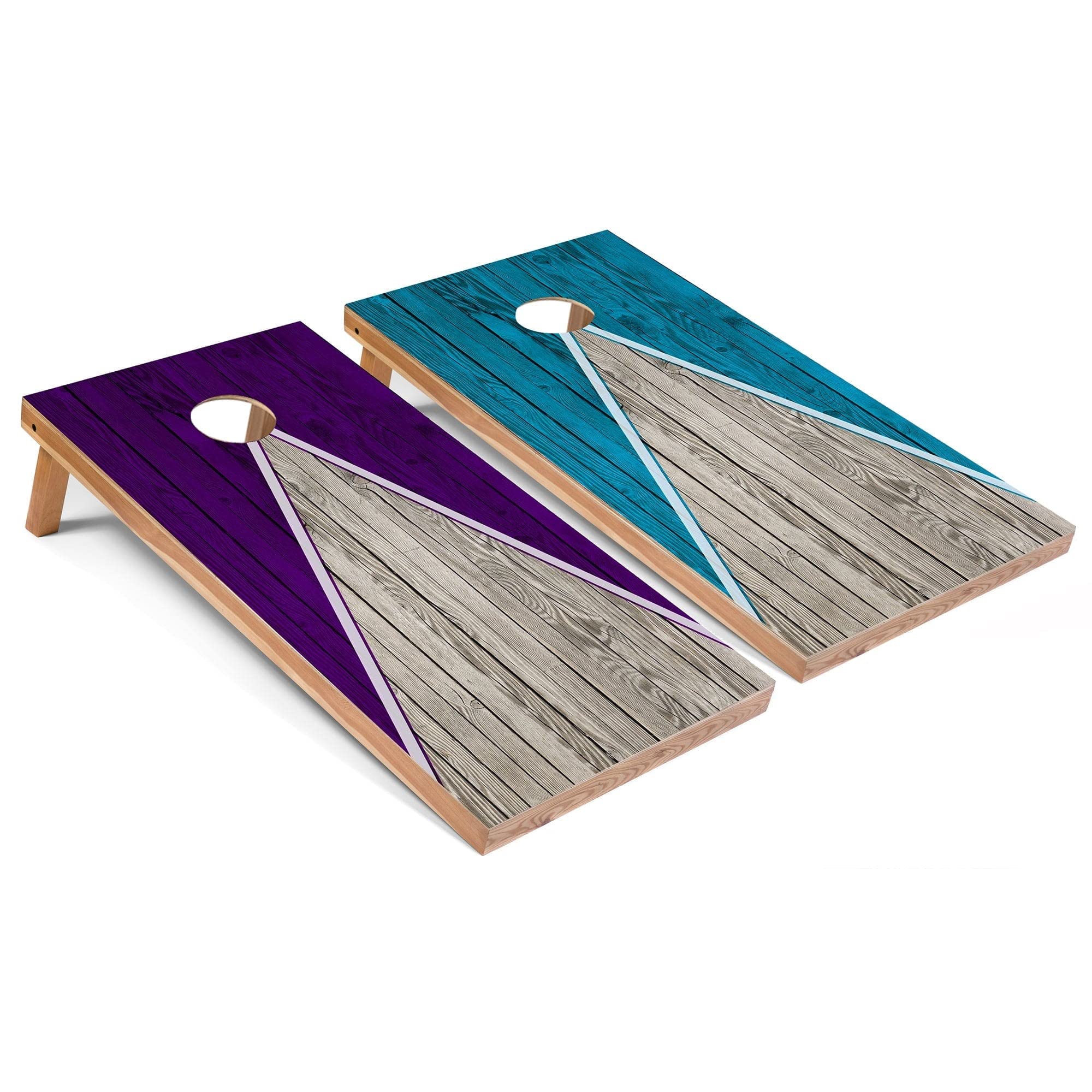 Premium Purple & Turquoise Regulation 2x4 Cornhole Board Game Set - 8 Bean Bags, All-Weather Boards & Carrying Case for Backyard Parties, Tailgating & Outdoor Fun