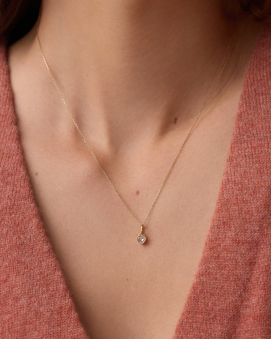 Lab Grown Diamond Heart Pendant Necklace for Women - 14K Gold Plated Elegant Jewelry Gift for Anniversary, Valentine's Day & Special Occasions