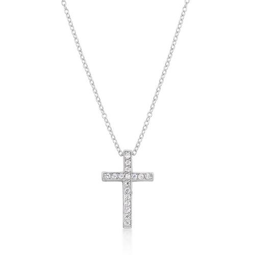 Stylish Cubic Zirconia Bling Cross Pendant Necklace for Women - Elegant Religious Jewelry Gift for Christmas, Baptism & Everyday Wear