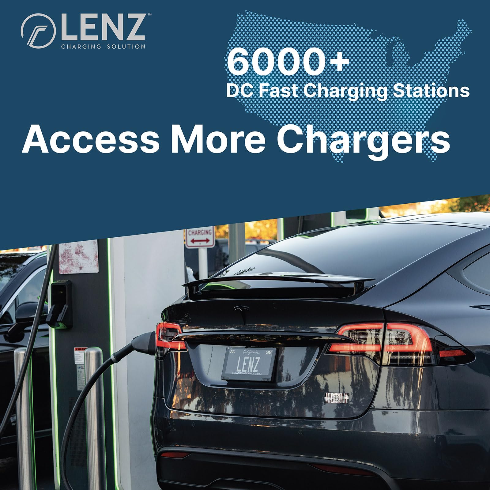 LENZ CCS1 to Tesla Adapter - Compatible with Tesla Models 2021+ (Excluding Cybertruck) | 250kW Fast Charging at DC Level 3 Stations | Perfect for Road Trips & Public Charging Networks