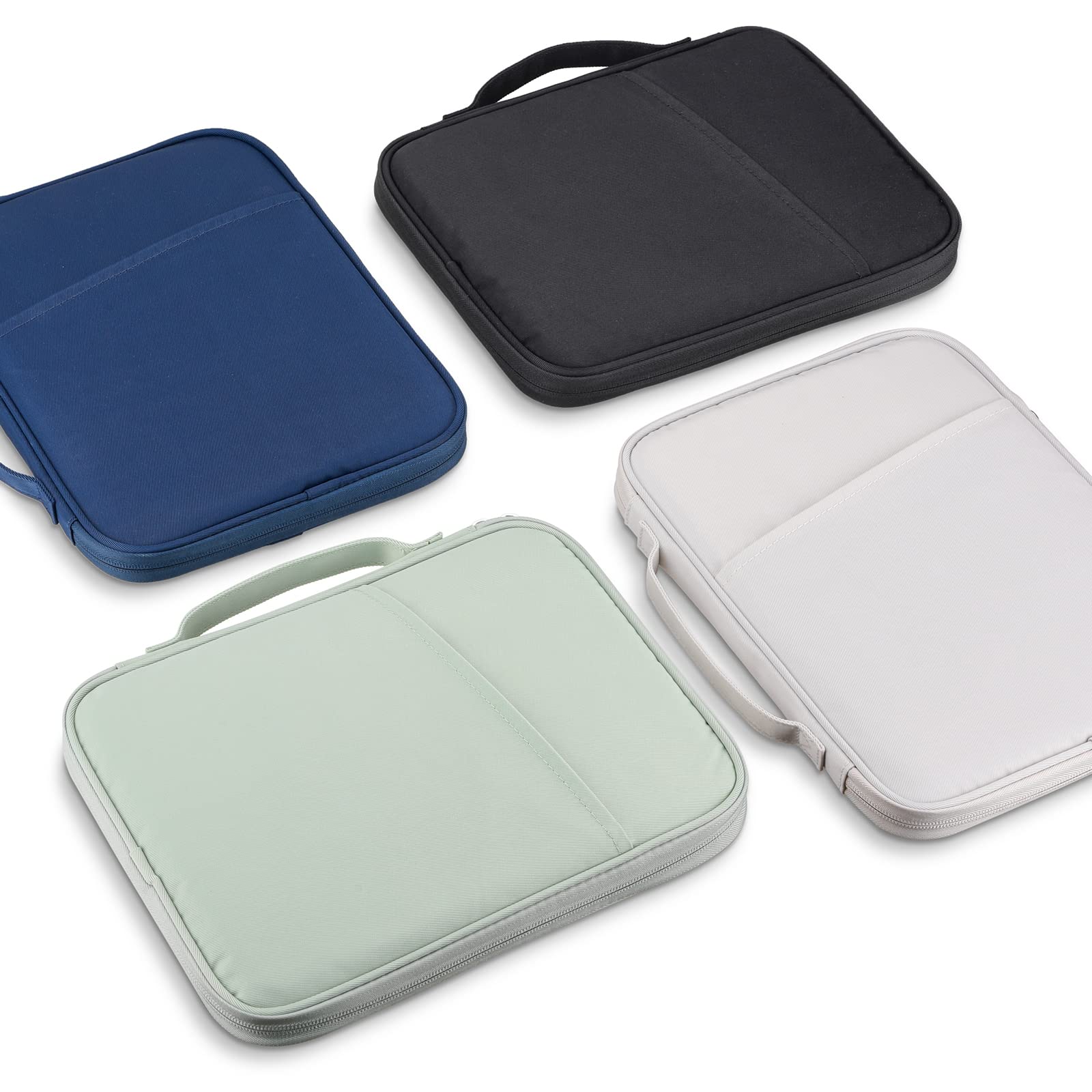 Premium 11 Inch iPad Travel Case Organizer - Shockproof Padded Tablet Sleeve Bag for iPad Pro 11 (M4), iPad 10.9 (10th Gen), iPad Air 11 (M2), Samsung Galaxy Tab S8/S9 - White Grey | Perfect for Business Travel, Commuting & Daily Protection