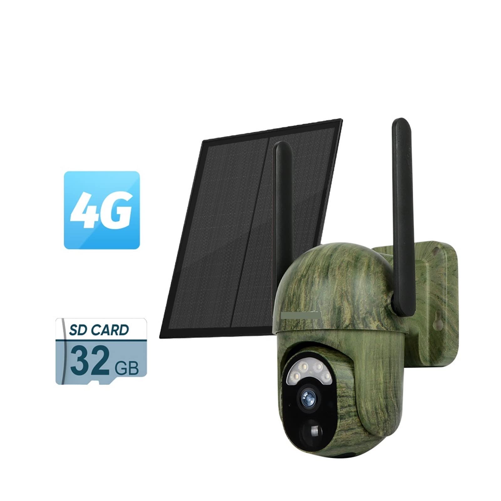 MZZYG 4G Solar Security Camera Outdoor - 2K 4MP Wireless WiFi Camera with Human/Animal Detection, IP66 Waterproof, Battery Powered (Includes 32GB Storage) - Ideal for Home Security, Farm Monitoring, and Outdoor Surveillance