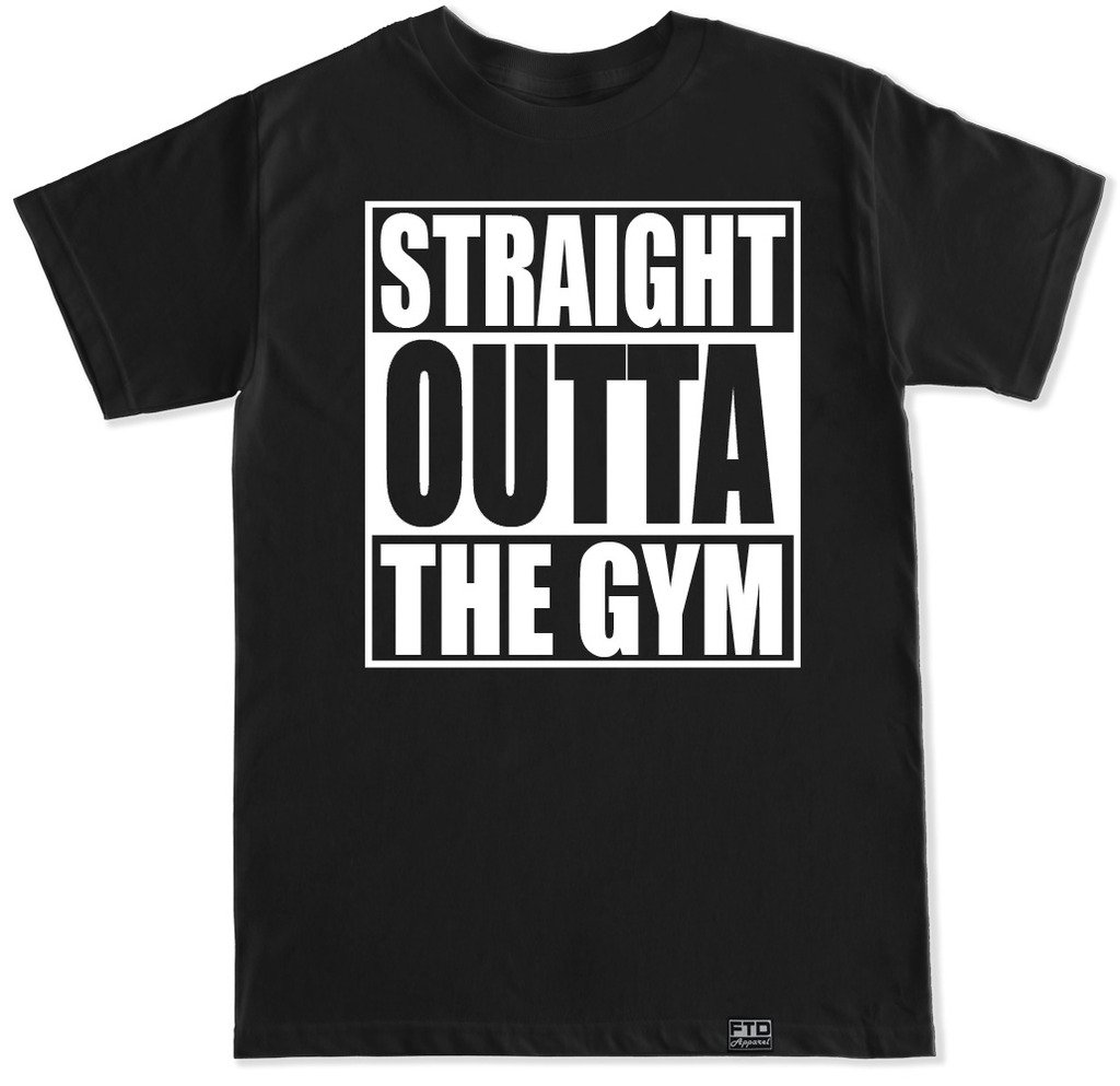 FTD Apparel Men's Straight Outta The Gym T-Shirt - Comfortable Cotton Workout Tee for Gym, Running & Casual Wear