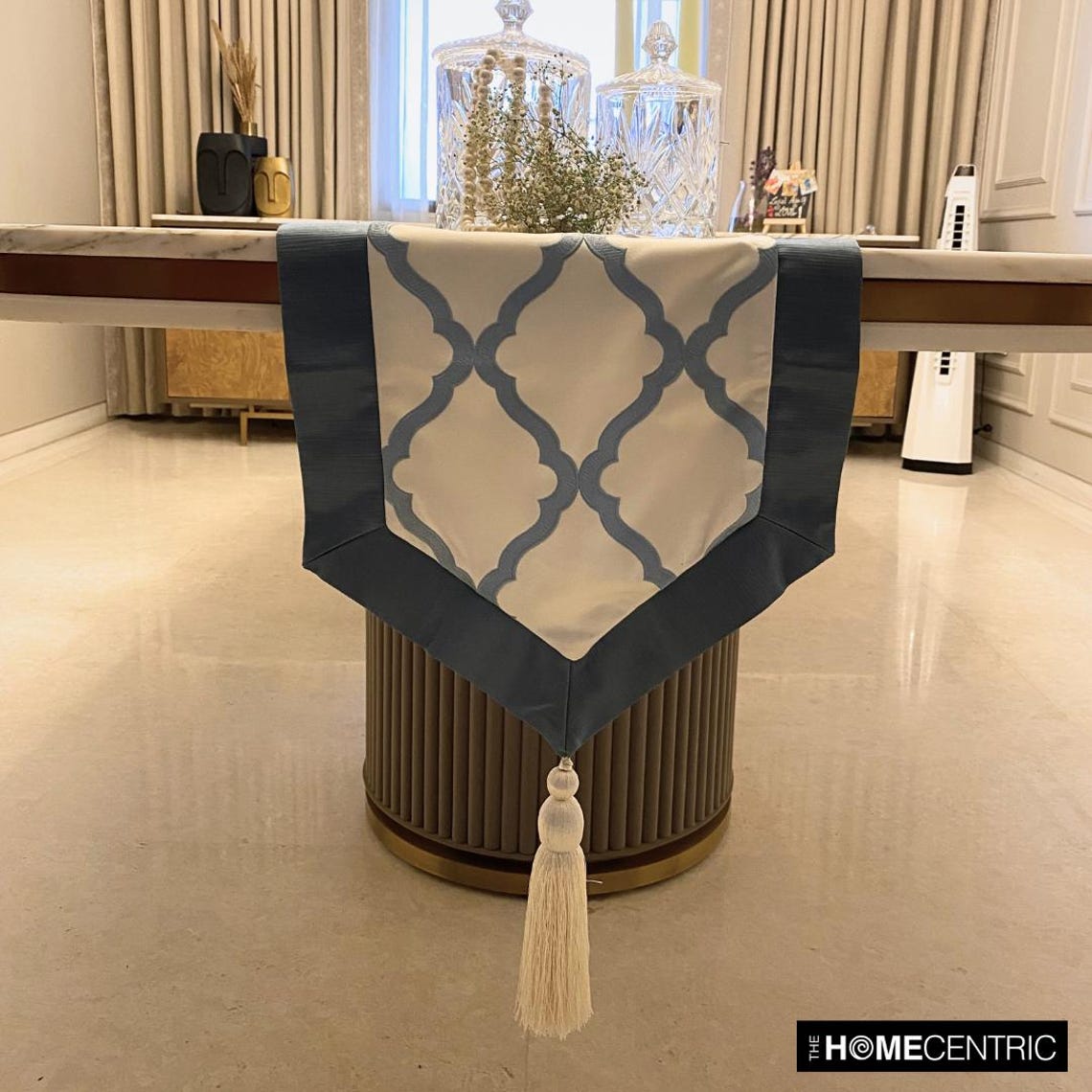 Adonia Blue Satin Decorative Table Runner - Elegant Dining Table Decor for Weddings, Parties & Holiday Celebrations