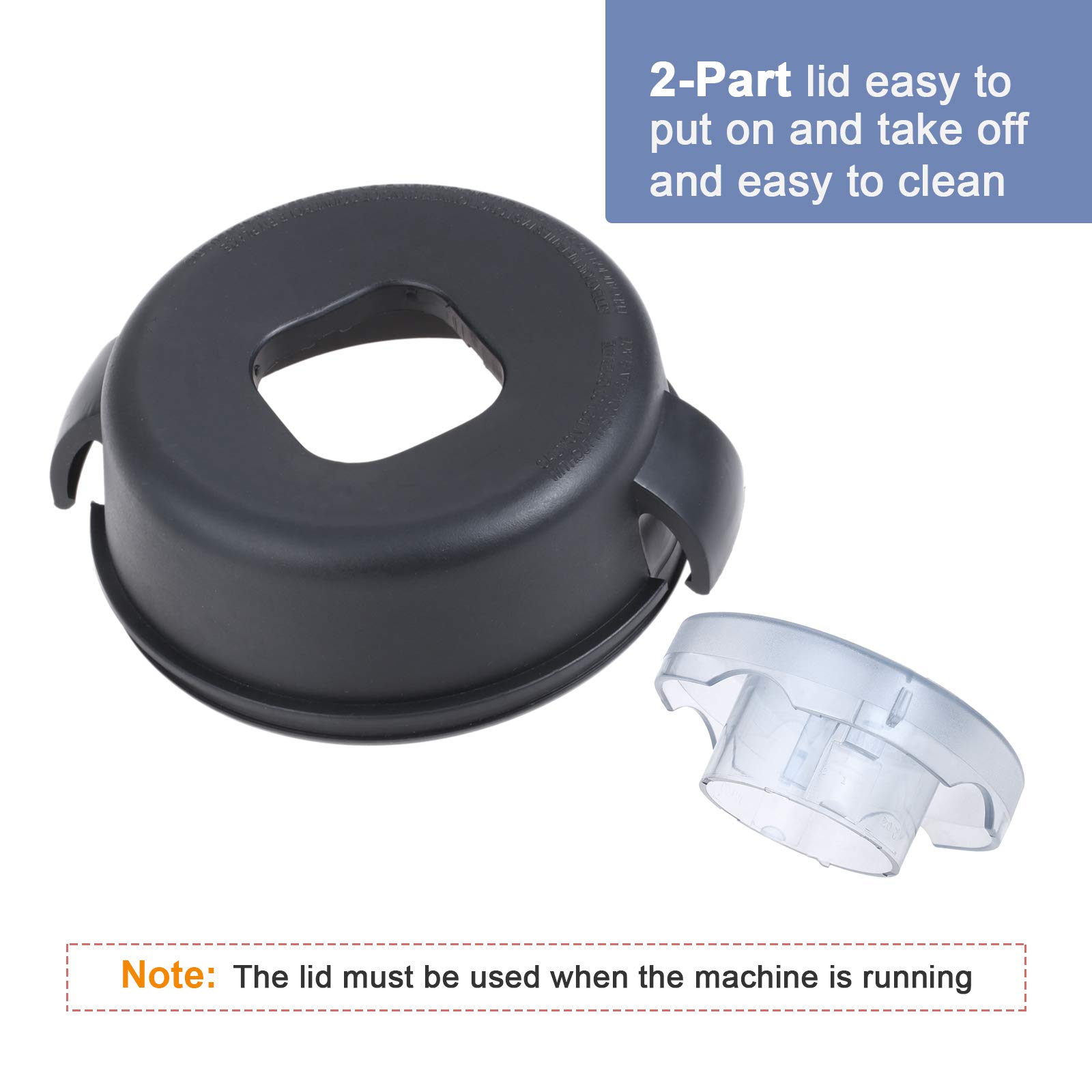 Vitamix 5200 & 5000 Blender Replacement Lid - 2-Part Lid and Plug for 64-Ounce High Profile Container - Perfect for Smoothies, Soups, and Nut Butters