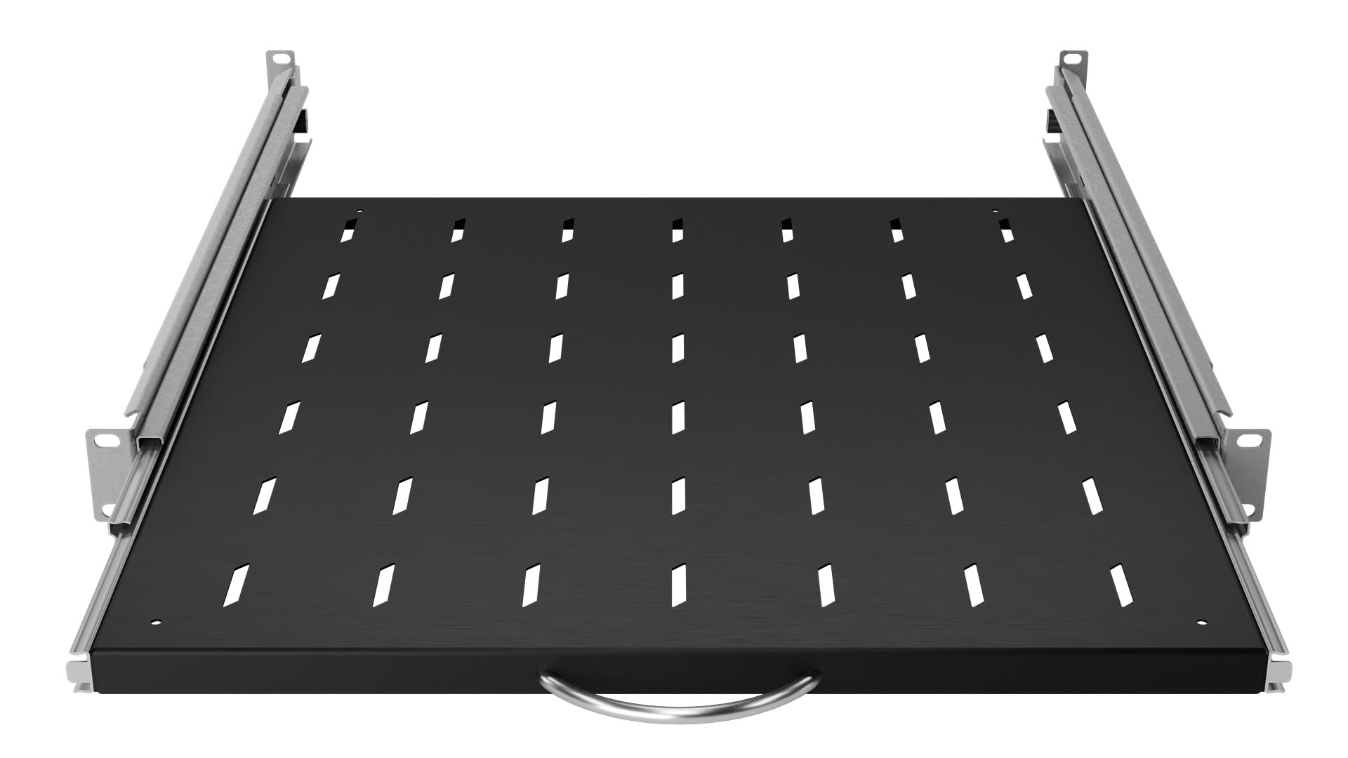 Stalflex 1U 19-Inch Server Rack Shelf - 450mm Heavy Duty Metal Pull-Out Vented Cantilever Tray for Network Equipment - Perfect for Data Centers, Server Rooms & Home Office Rack Mounting