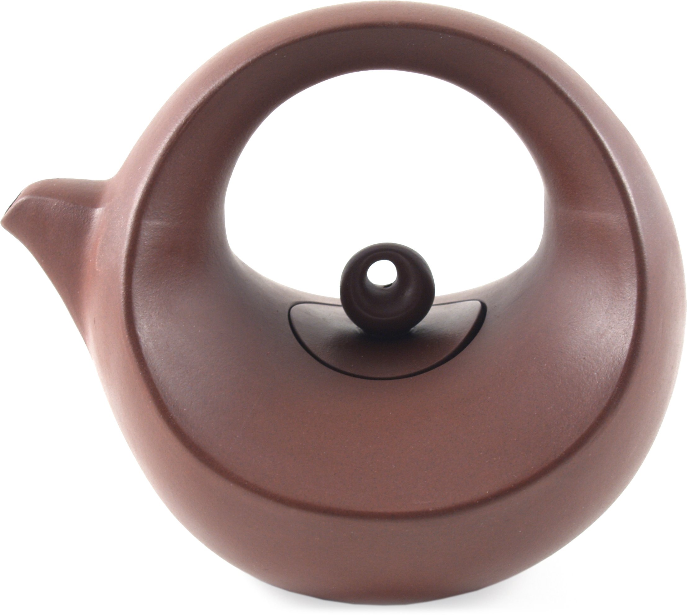 Premium Brown Concentric Circle Yixing Clay Teapot - 20oz Handcrafted Chinese Ceramic Teapot for Gongfu Tea Brewing, Tea Ceremony & Home Decor