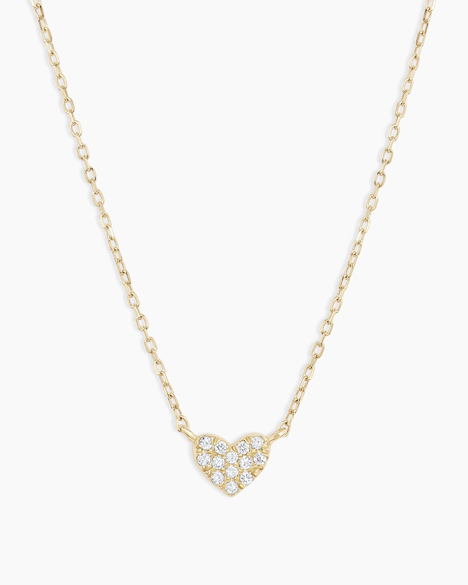 14K Gold Diamond Pavé Mini Heart Necklace for Women - Elegant Valentine's Day Gift, Anniversary Present & Everyday Jewelry