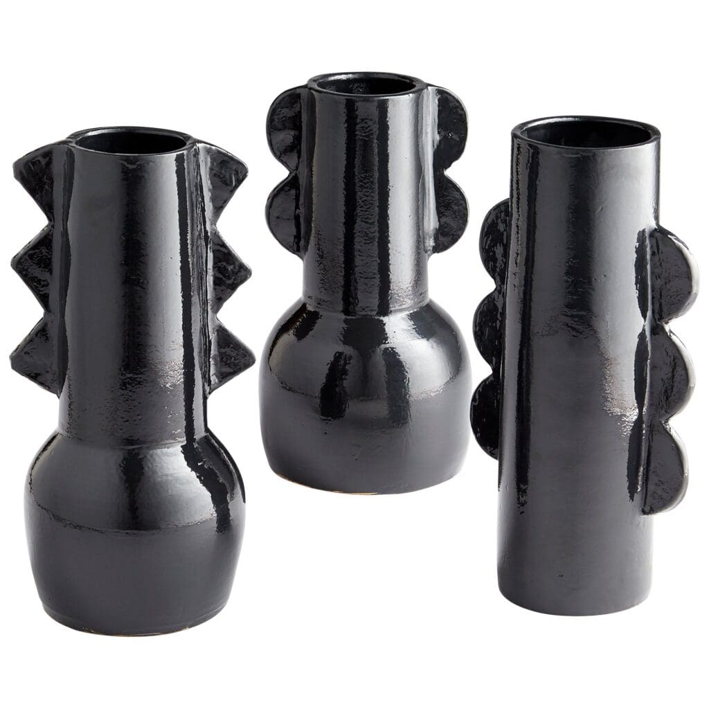 Cyan Design 10664 Potteri Vase - Large Black Ceramic Vase for Home Decor, Centerpiece, Wedding, Living Room, Dining Table