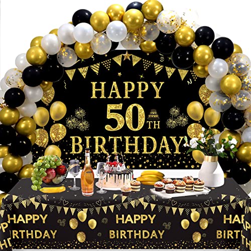 Black Gold 50th Birthday Decorations