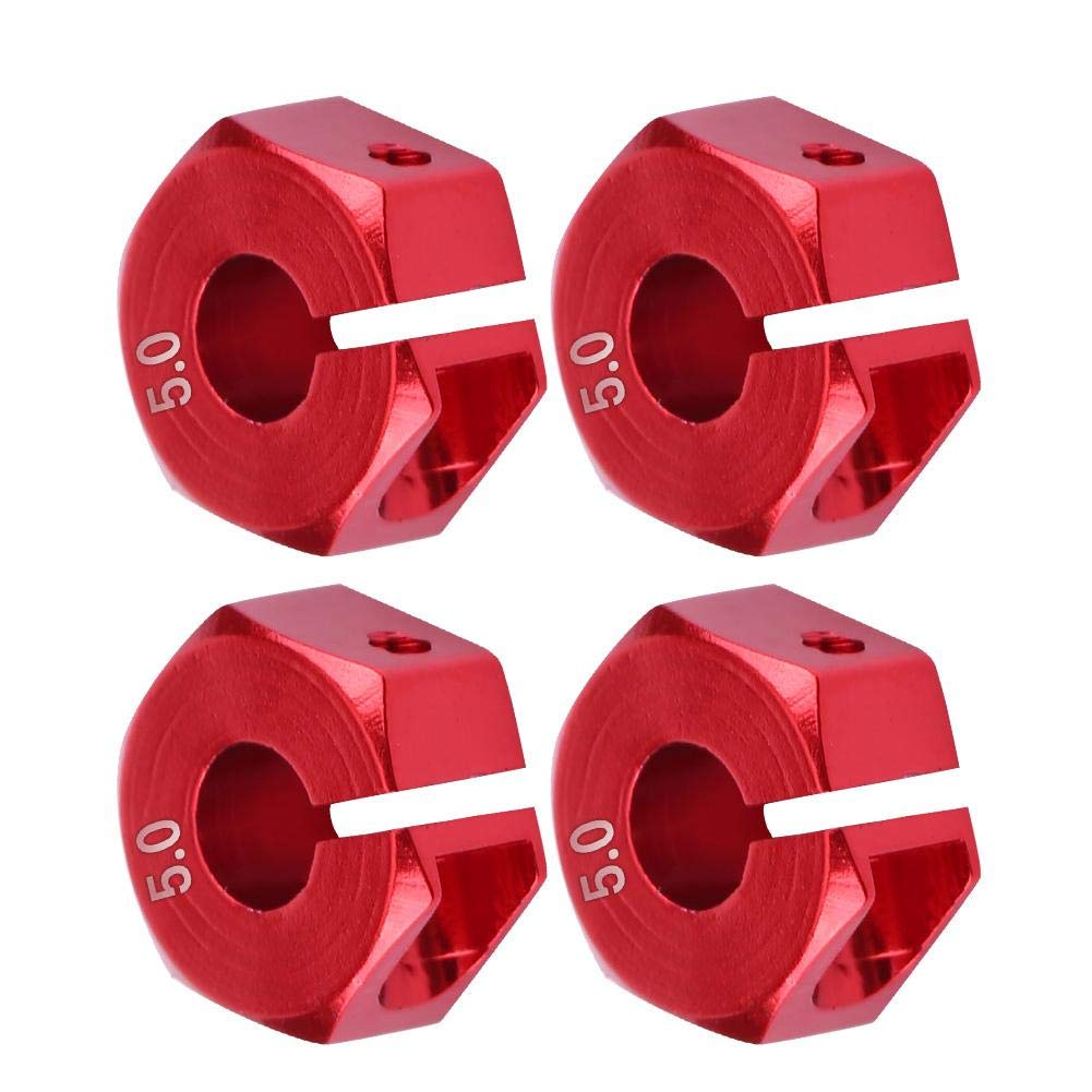 Universal 12mm Wheel Hub Adapter for 1/10 Scale RC Cars - 5mm Red RC Car Conversion Extension - Perfect for Off-Road Racing & Crawler Upgrades
