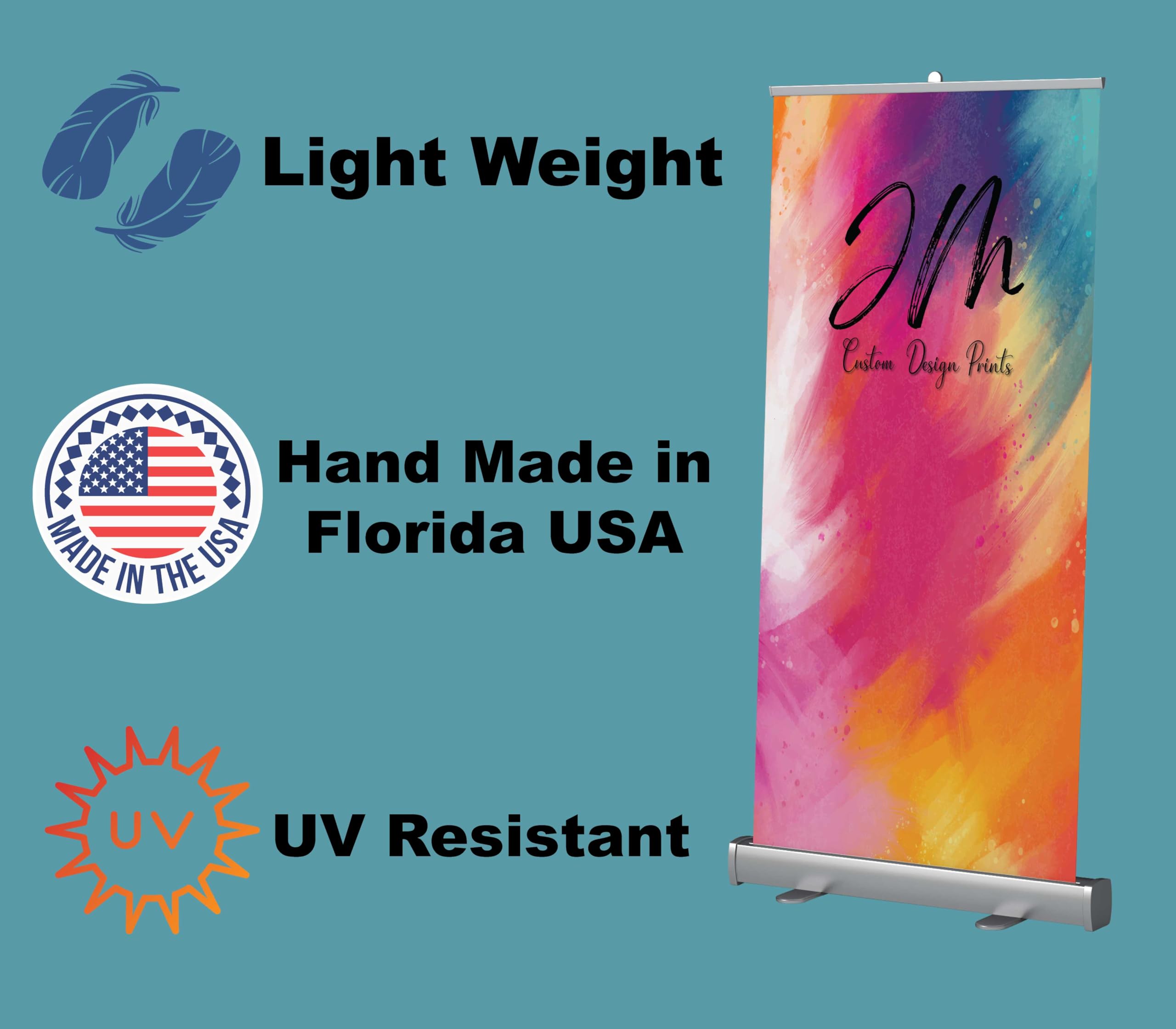Custom Wedding Retractable Banner Stand with Full Color Print - Complete Package (Stand + Print + Carrying Bag) | Elegant Wedding Display & Signage for Ceremonies, Receptions, and Photo Backdrops