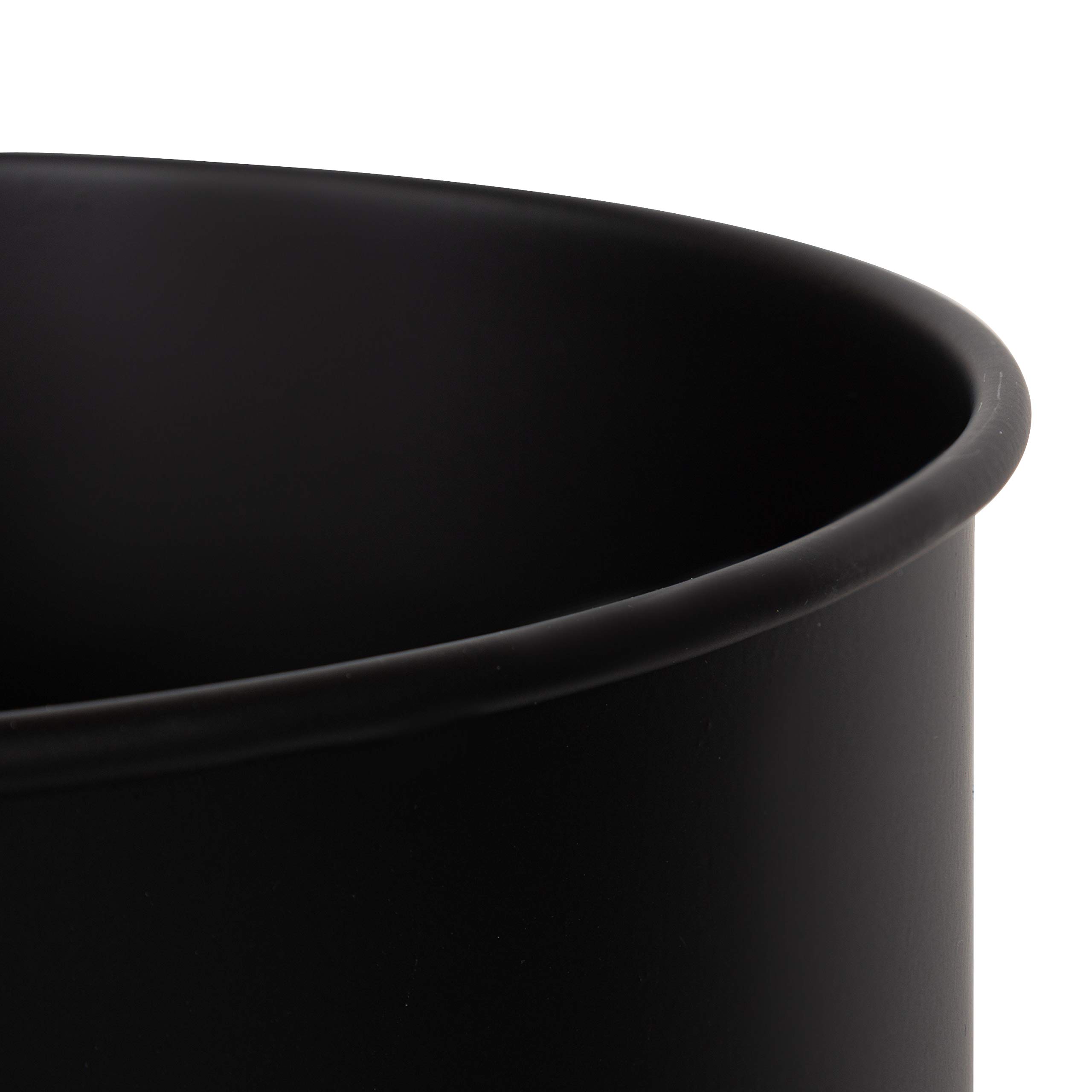 Kate and Laurel Volz Modern Indoor Planter Set of 2 - Black Ceramic Flower Pots for Plants | Stylish Home Decor for Living Room, Office & Shelf Display