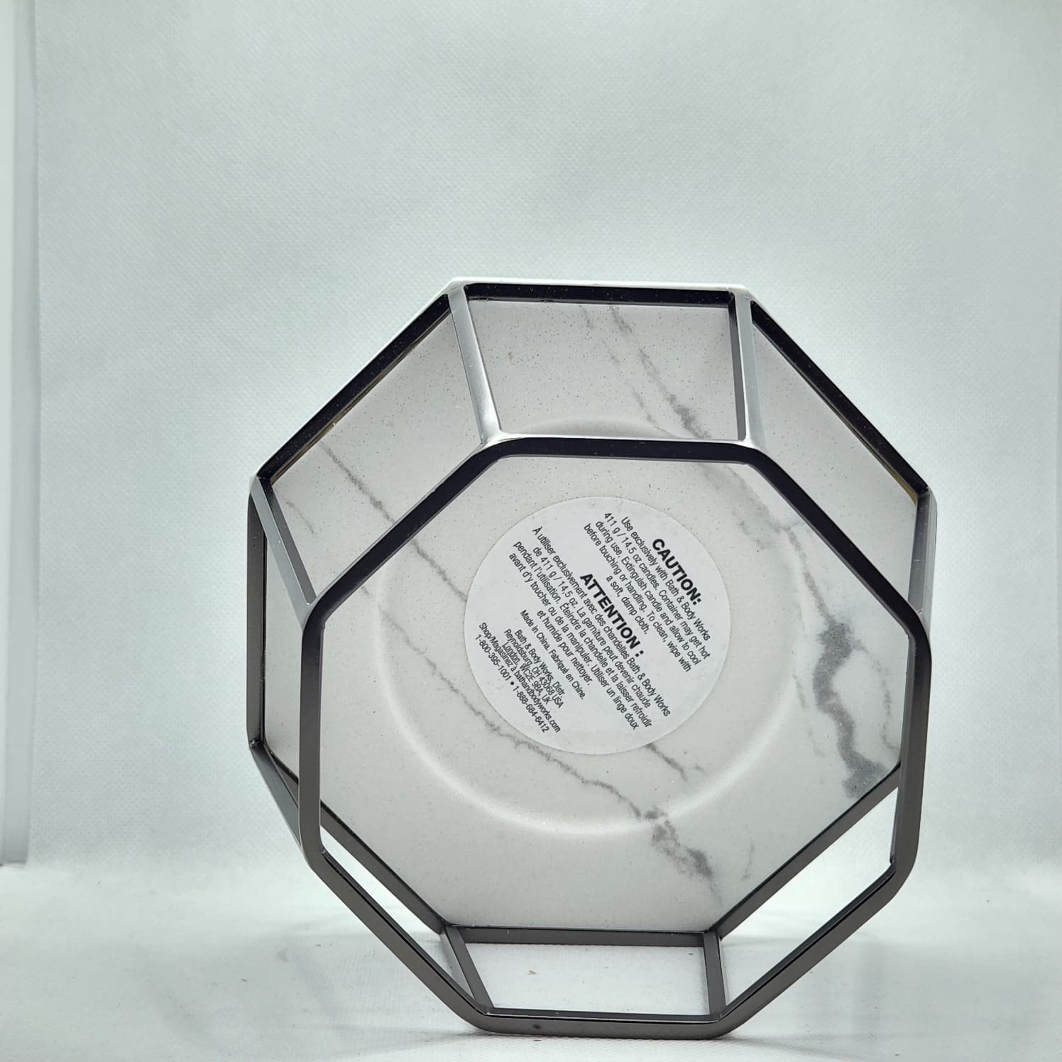 Geometric Pedestal Candle Holder for Bath & Body Works & White Barn 3-Wick Candles - Modern Home Decor for Living Room, Bedroom, or Dining Table (Candle Not Included)