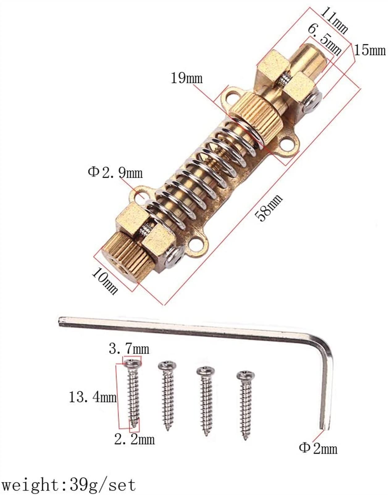 Electric Guitar Brass Tremolo Bridge Stabilizer Kit - Improve Tuning Stability & Sustain for Rock, Blues & Metal Performances