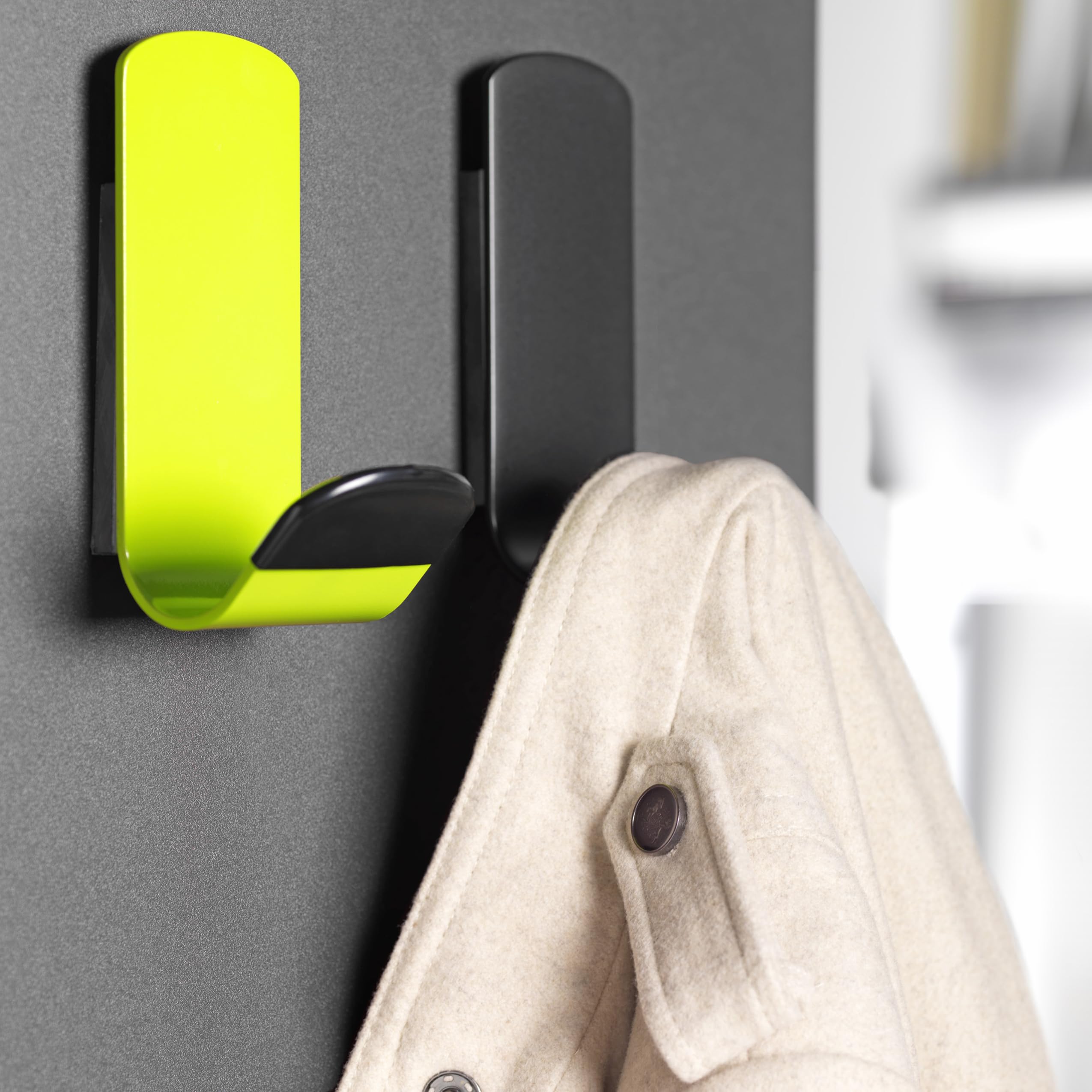 Premium Green Magnetic Coat Stand - Sturdy & Space-Saving Wall Mounted Hanger for Jackets, Hats & Bags - Perfect for Entryway, Bedroom or Office Organization