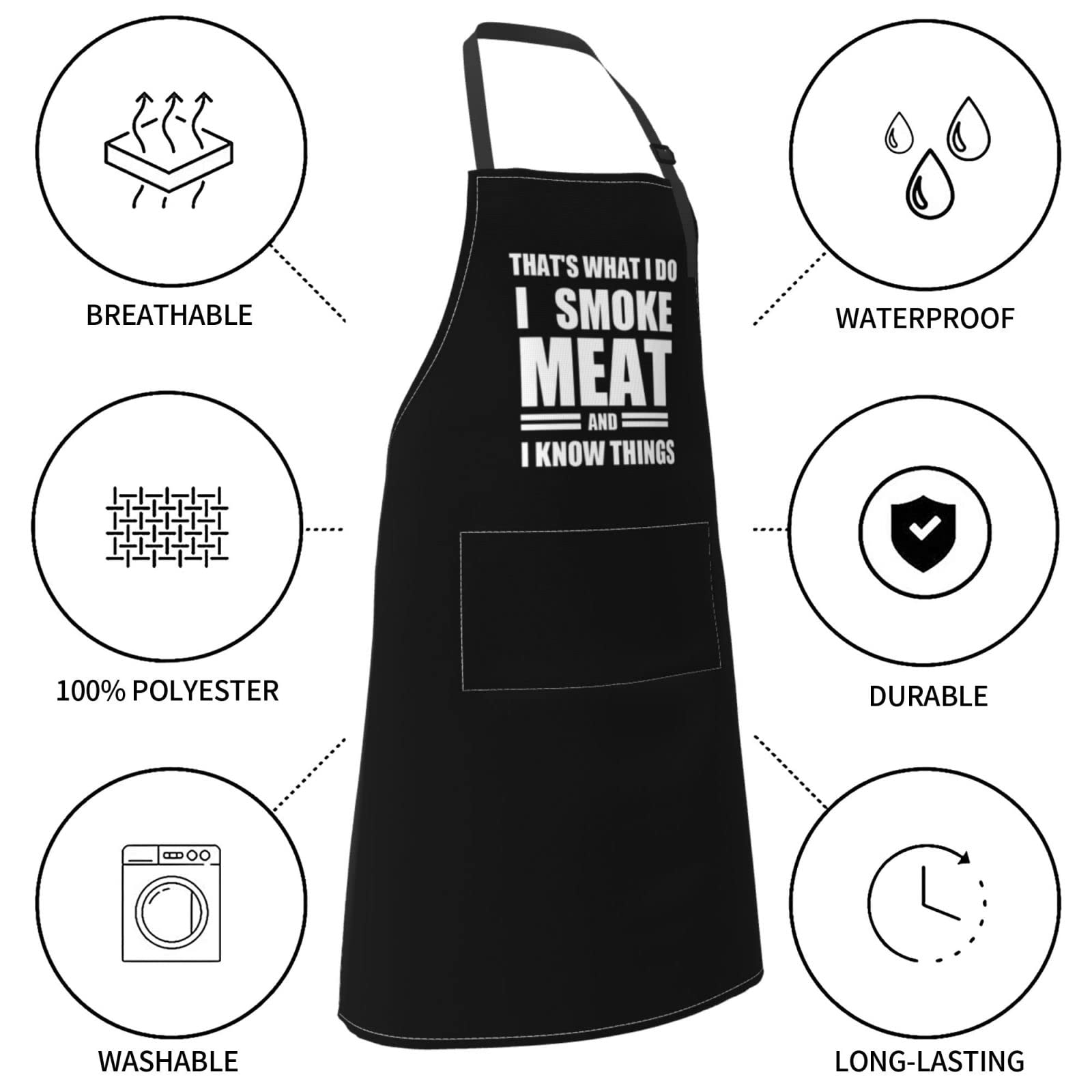 Adjustable BBQ Apron for Men & Women - Cooking Apron with Pockets - Perfect for Grilling, Barbecue & Outdoor Cooking - Ideal Grilling Gifts for Chefs & Home Cooks