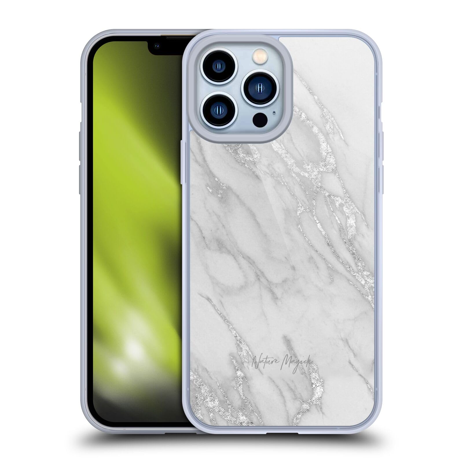 Officially Licensed Nature Magick Silver Marble iPhone 13 Pro Max Case - Soft Gel Protective Cover with Metallic Finish | Perfect for Outdoor Adventures, Travel & Everyday Use