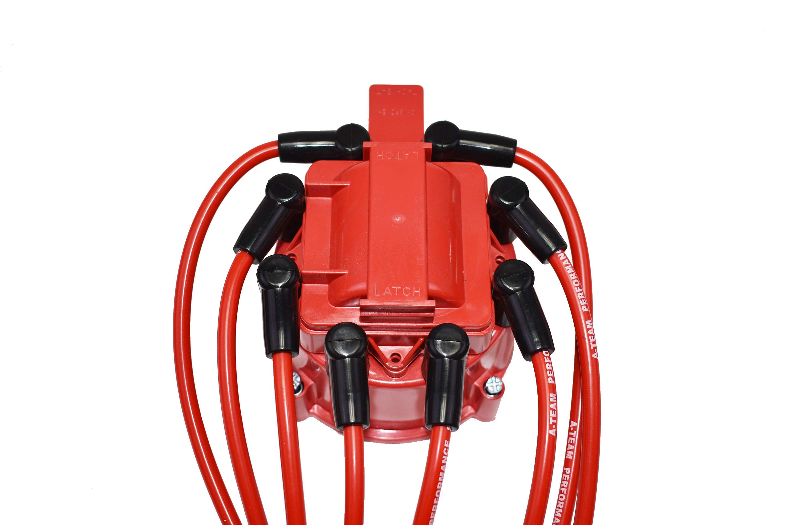 A-Team Performance Red Silicone Spark Plug Wires - Compatible with Small Block Chevy (SBC) Engines - High Heat Resistance for Marine & Performance Boats, Hot Rods, Classic Cars