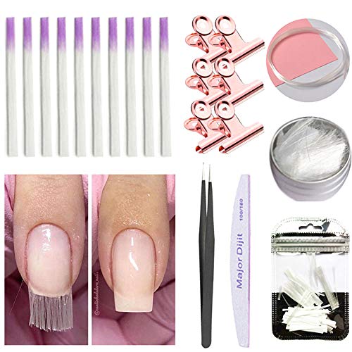 10Pcs Fiberglass Nail Extension Kit - Professional False Nail Forms for Acrylic Tips & Manicure Salon Tools | Perfect for DIY Nail Art & Salon Use