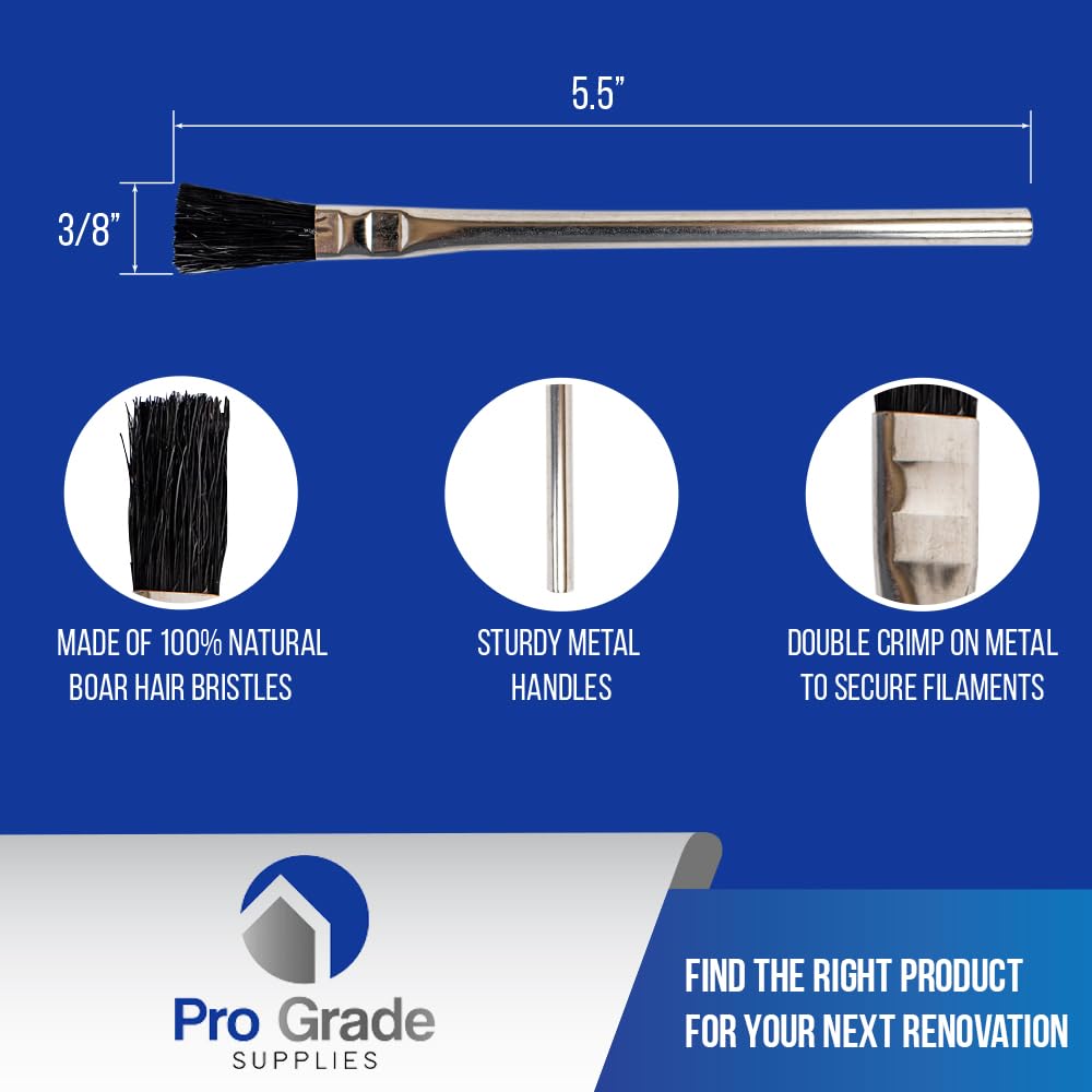 Pro Grade Acid Brushes - 36 Pack 3/8 Inch Natural Boar Hair Flux Brushes for Soldering, Welding & Jewelry Making | Durable & Precise Application Tools