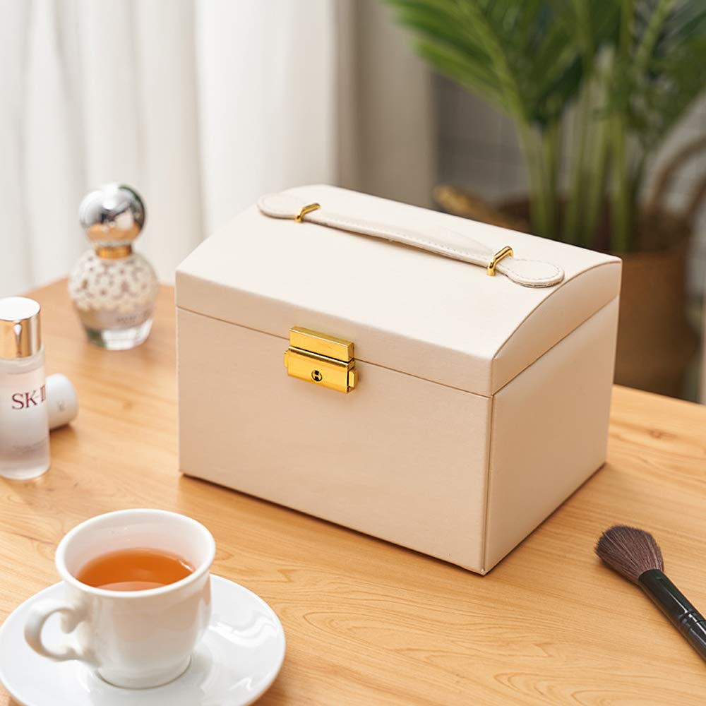 Lockable Jewelry Box with 2 Drawers - Elegant Jewelry Organizer for Women | Perfect for Travel, Home Storage & Gift Giving