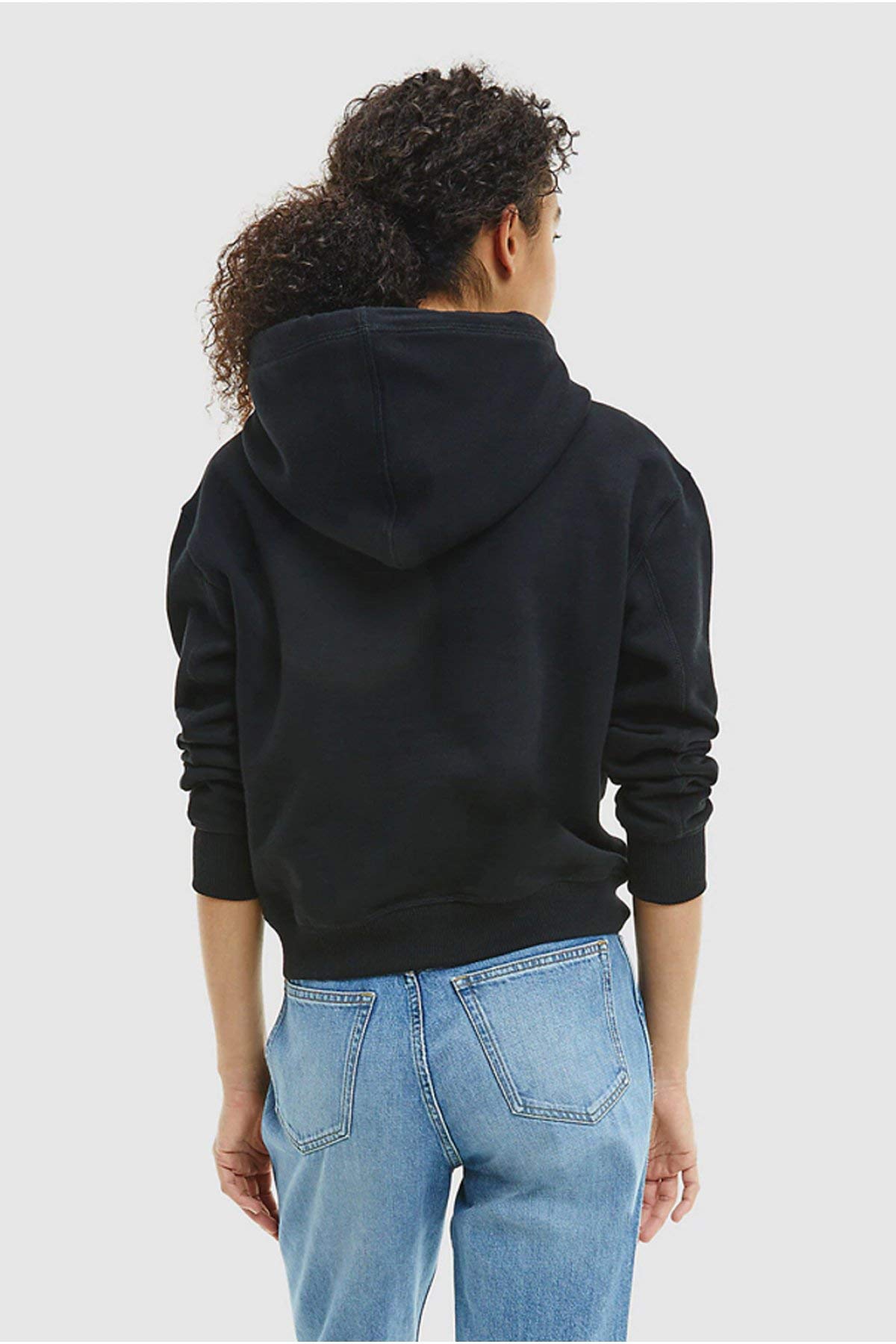 Calvin Klein Women's Embroidered Hoodie Sweatshirt - Black (CK Black) Size S | Casual Streetwear & Loungewear for Everyday Comfort