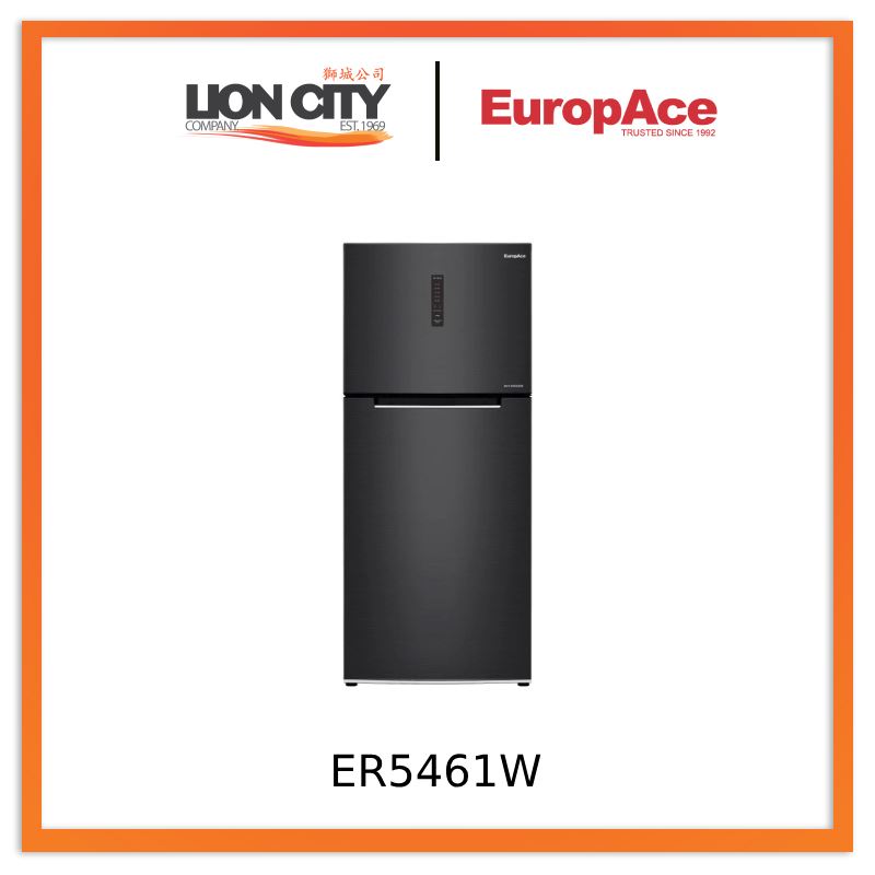 EuropAce ER5461W 450L Deluxe Top Mount Refrigerator - Energy Efficient 3-Tick Rating (ER5461WGM) - Perfect for Kitchens, Apartments & Small Spaces