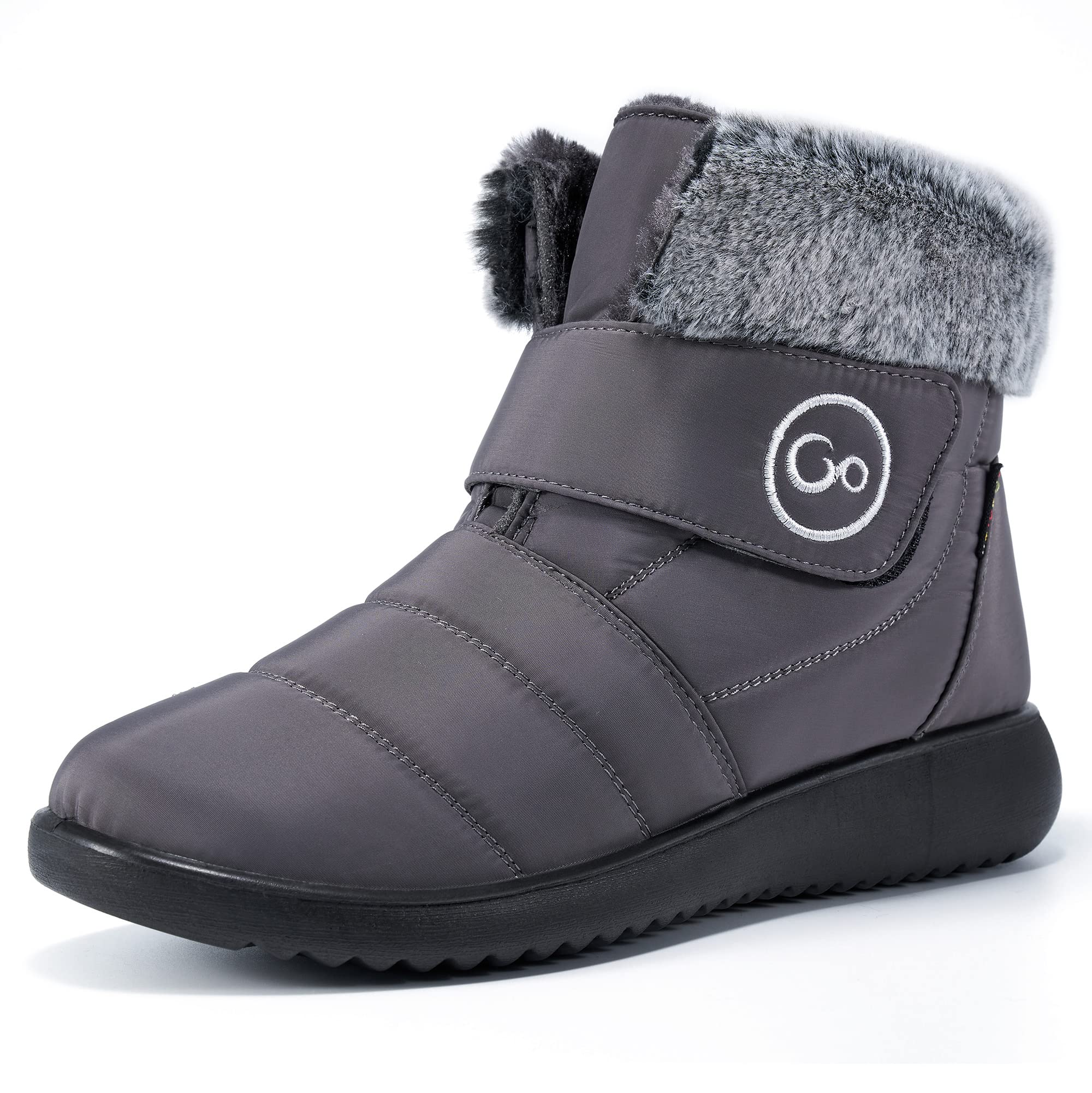 Reimferce Women's Winter Snow Boots - Waterproof Slip-On Booties with Hook & Loop Closure, Fur Lined for Warmth & Comfort | Anti-Slip Sole for Snowy Days, Outdoor Activities & Casual Winter Wear
