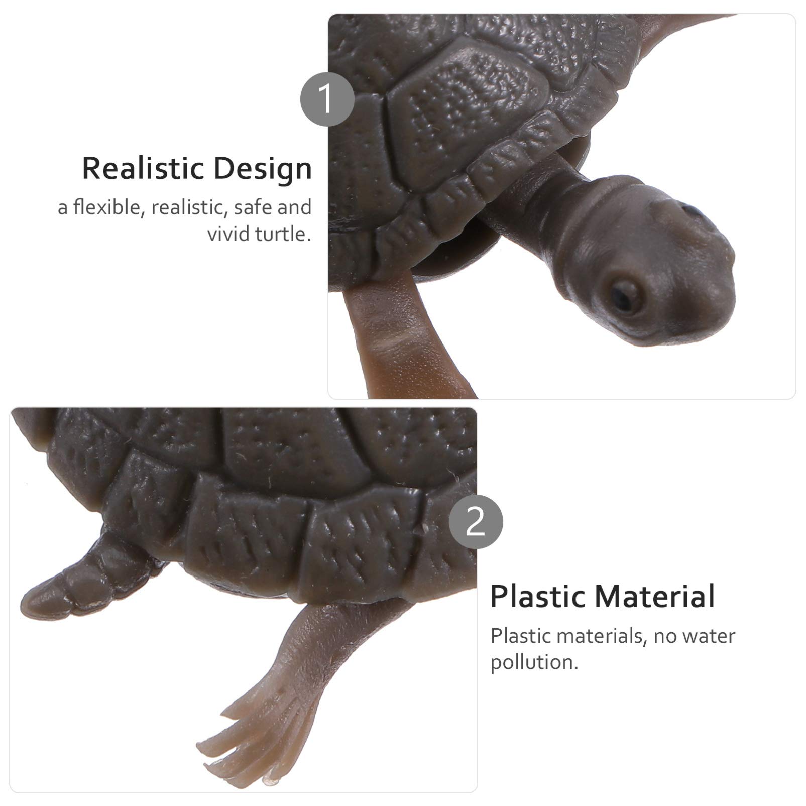 Balacoo 3pcs Plastic Turtle Figurines for Aquarium Decor - Fish Tank Landscape Ornament