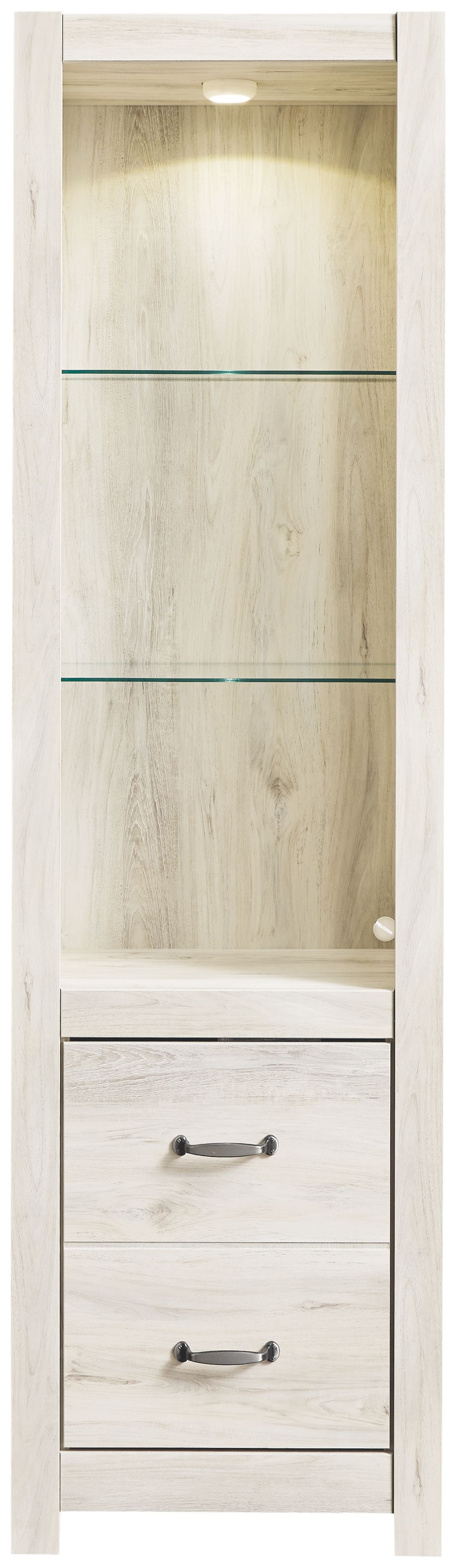 Bellaby Whitewash Pier 2-Drawer Nightstand - Modern Bedside Table for Bedroom, Living Room & Office Storage