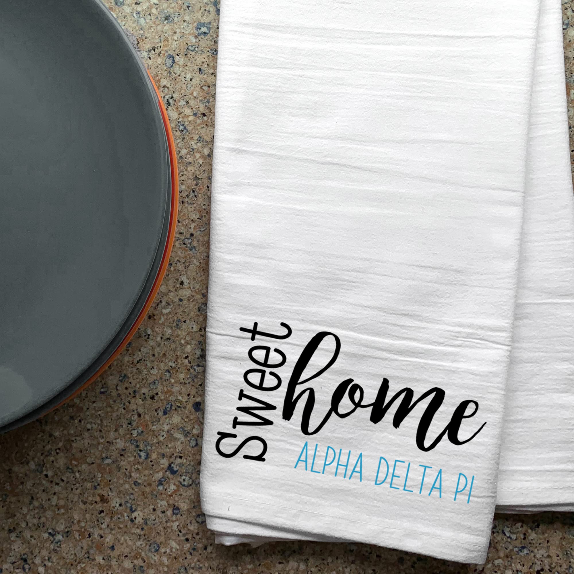 Sweet Home Alpha Delta Pi Kitchen Towel - Sorority Dish Towels & Tea Towels for Kitchen Decor - Perfect for Drying Dishes, Cleaning Countertops, and Greek House Decorations