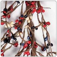 55 Inch Flexible Bendable Pip Rice Berry Garland - Red, Navy Blue, Cream for Christmas, Wedding, Party & Home Decor