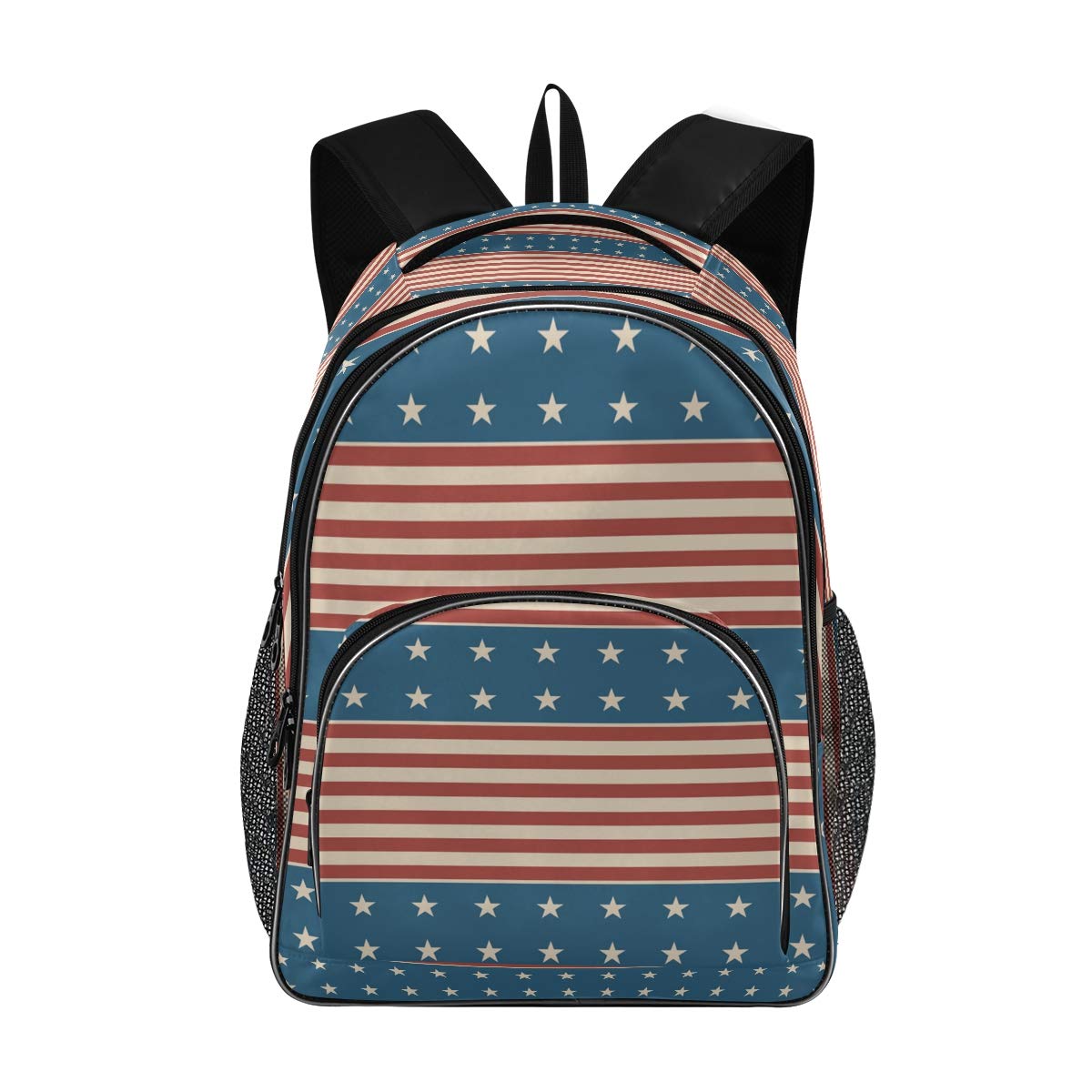 LUNLUMO Patriotic American Flag Laptop Backpack for Men & Women - Waterproof College School Bookbag with USB Charging Port - Fits 15.6 Inch Laptop & Notebook - Perfect for Work, Travel & Campus Life