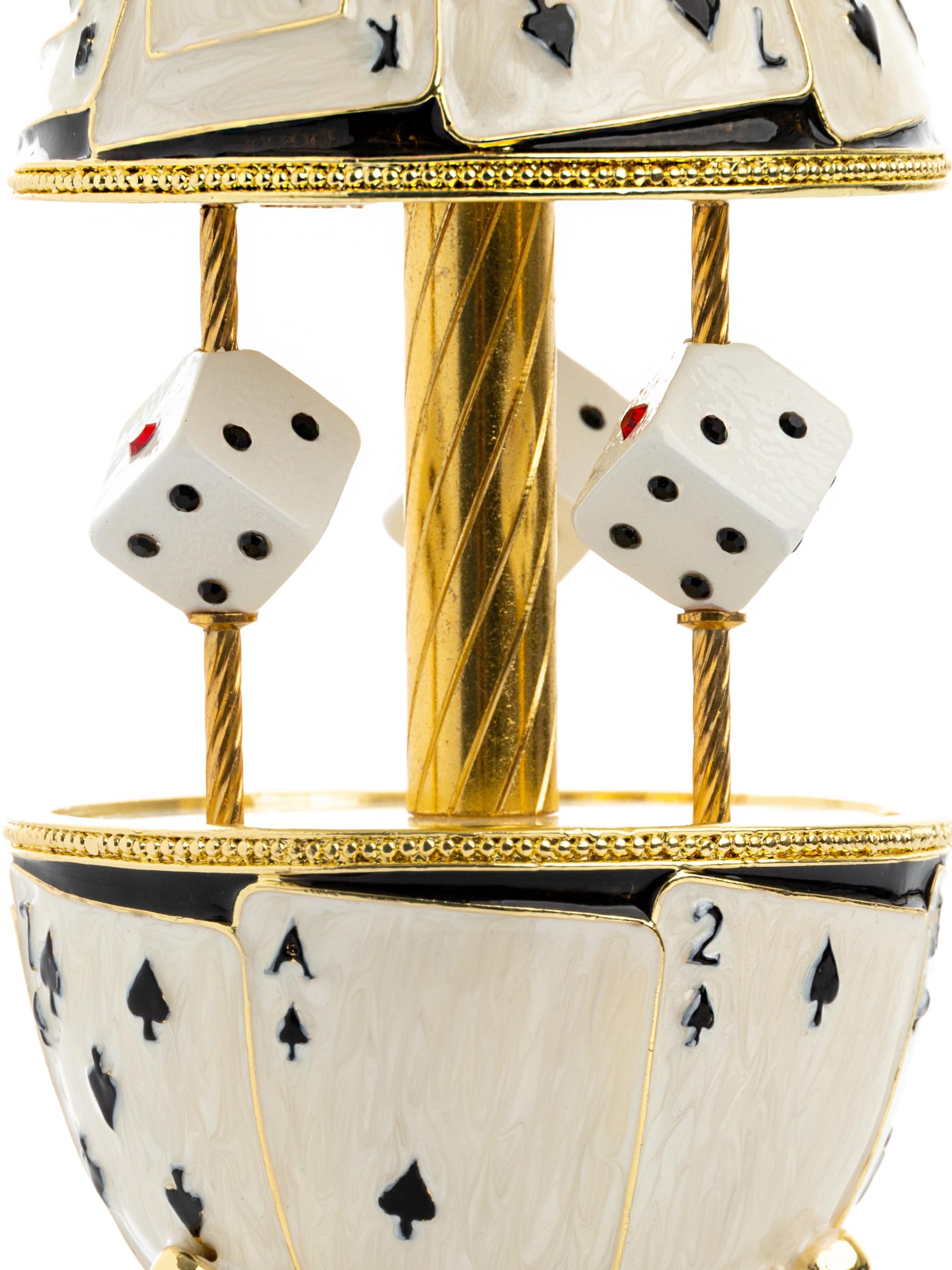 Keren Kopal Wind Up Music Box - Swan Lake by Tchaikovsky, Las Vegas Carousel Dice & Cards Design - Perfect for Collectors, Gifts, and Home Decor