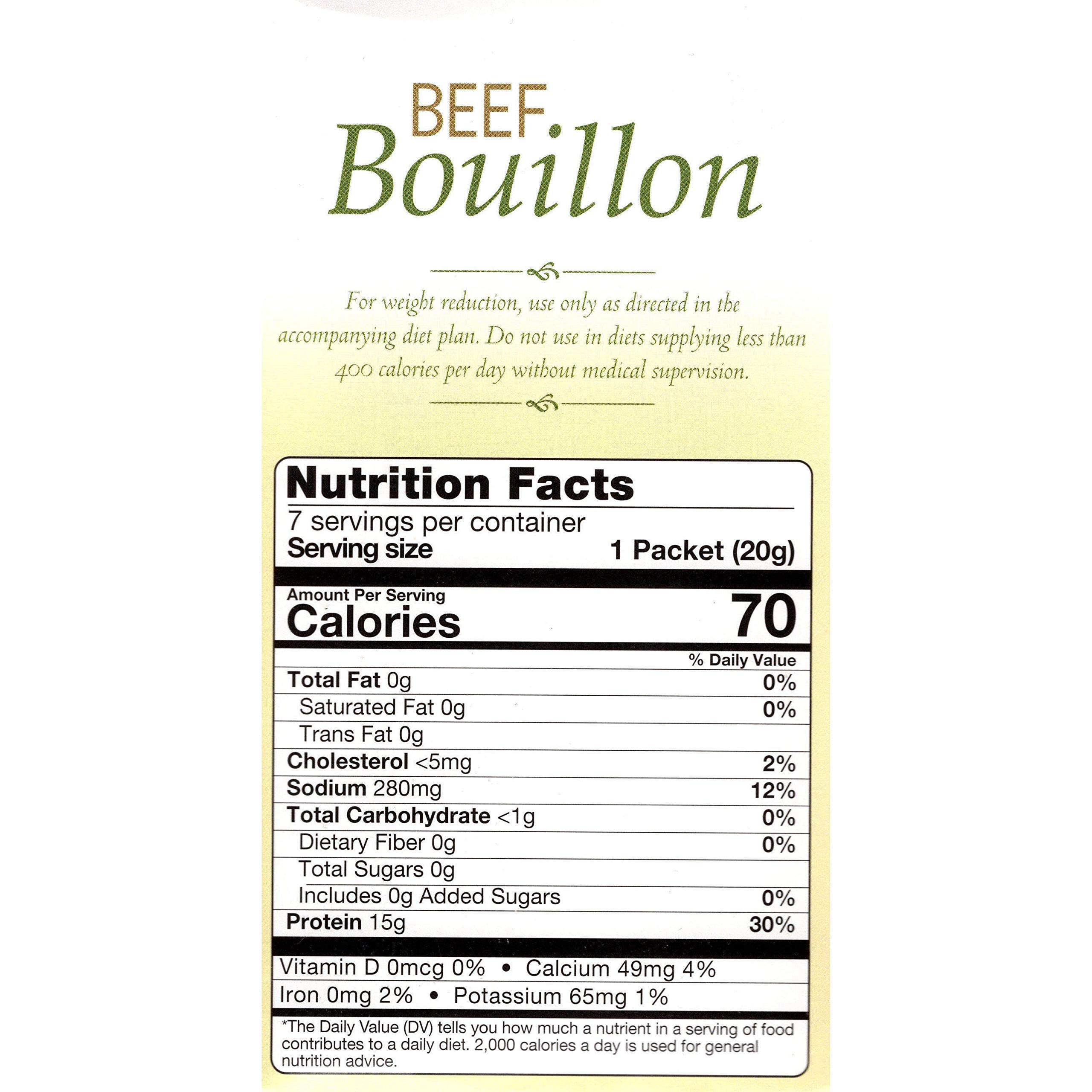 HealthSmart High Protein Beef Bouillon Soup - 15g Protein, Low Calorie, Low Carb, Sugar Free, Fat Free, KETO & Ideal Protein Diet Friendly - 7 Count Box - Perfect for Weight Loss, Meal Replacement & Healthy Cooking