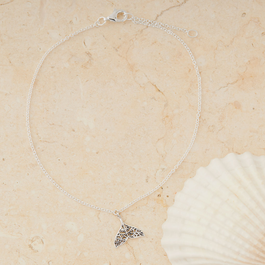 Mandala Dolphin Tail Anklet - Boho Beach Jewelry for Women, Adjustable Ankle Bracelet for Summer Vacation, Festival & Yoga
