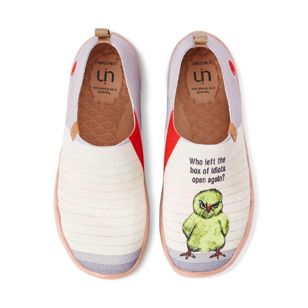 UIN Women's Slip On Sneakers - Casual Knit Loafers with Artistic Painting | Comfortable Soft Walking Shoes for Women | Perfect for Work, Travel & Everyday Wear