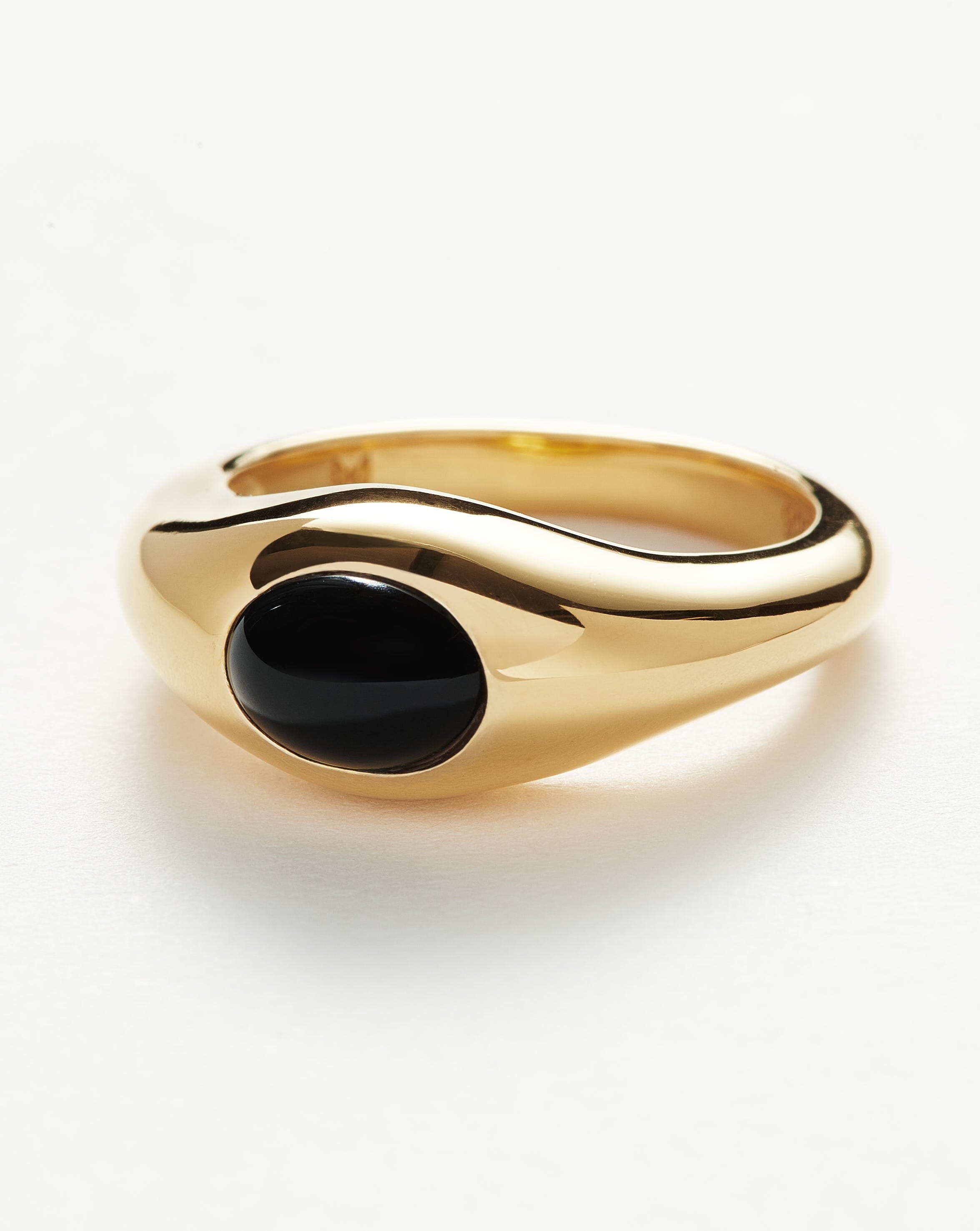Savi Sculptural Gemstone Stacking Ring - 18k Gold Vermeil & Black Onyx | Elegant Layered Jewelry for Women, Perfect for Everyday Wear, Gift Giving & Special Occasions
