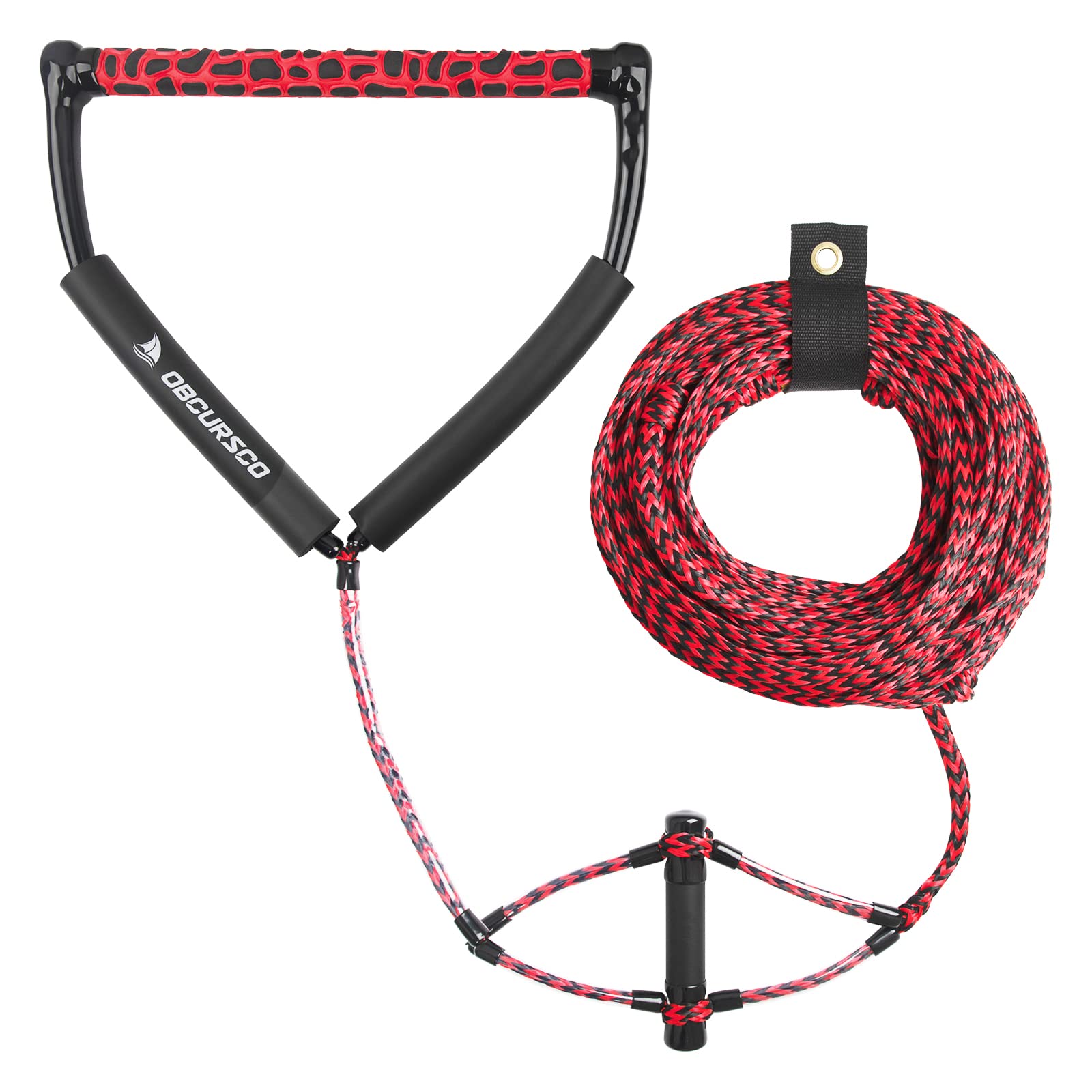 Obcursco Premium Wakeboard Rope with EVA Handle - Durable Water Sports Tow Rope for Wakeboarding, Water Skiing & Kneeboarding - Perfect for Lake, Ocean & Boat Activities