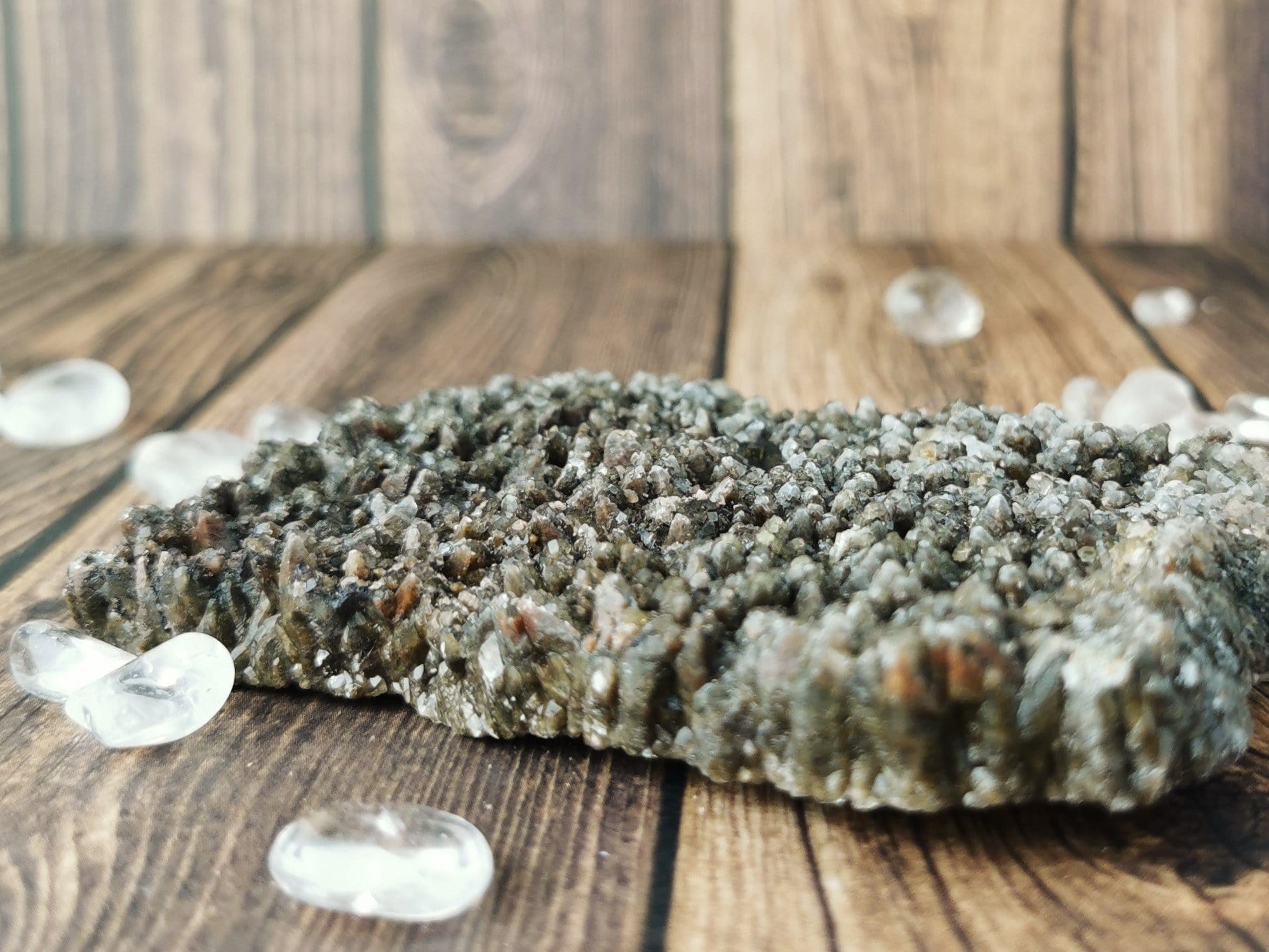 Natural Dogtooth Calcite Crystal Specimen Plate - Collectible Mineral Display for Home Decor, Healing Crystals & Geology Enthusiasts | Perfect for Meditation, Feng Shui & Mineral Collections
