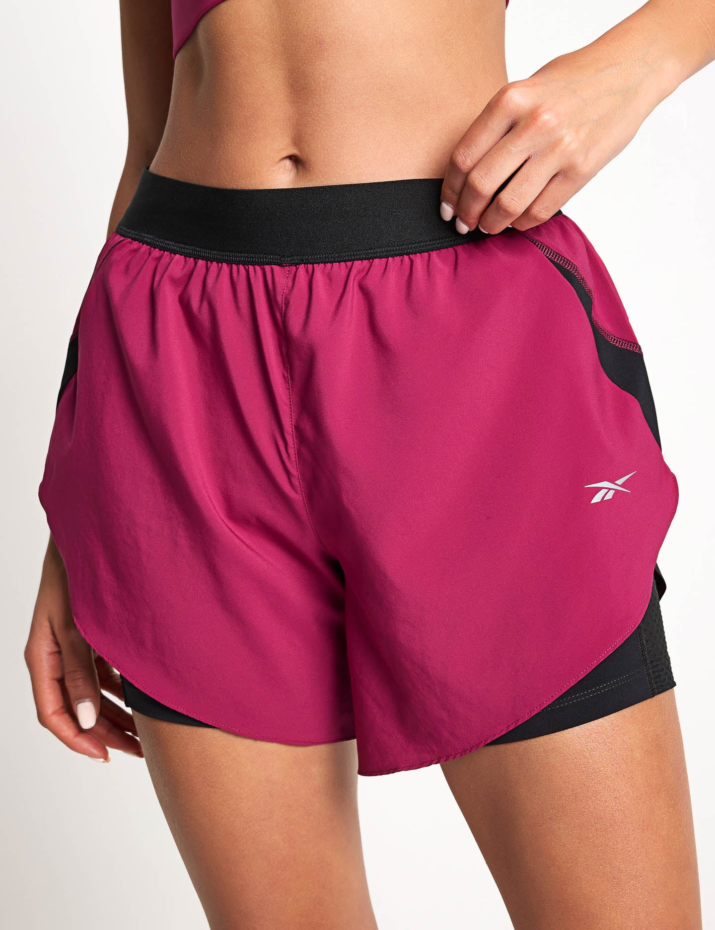 2 in 1 Running Shorts for Men & Women - Quick-Dry Athletic Shorts with Built-in Liner - Comfortable Workout Shorts for Gym, Jogging, Hiking & Outdoor Sports - Very Berry Color