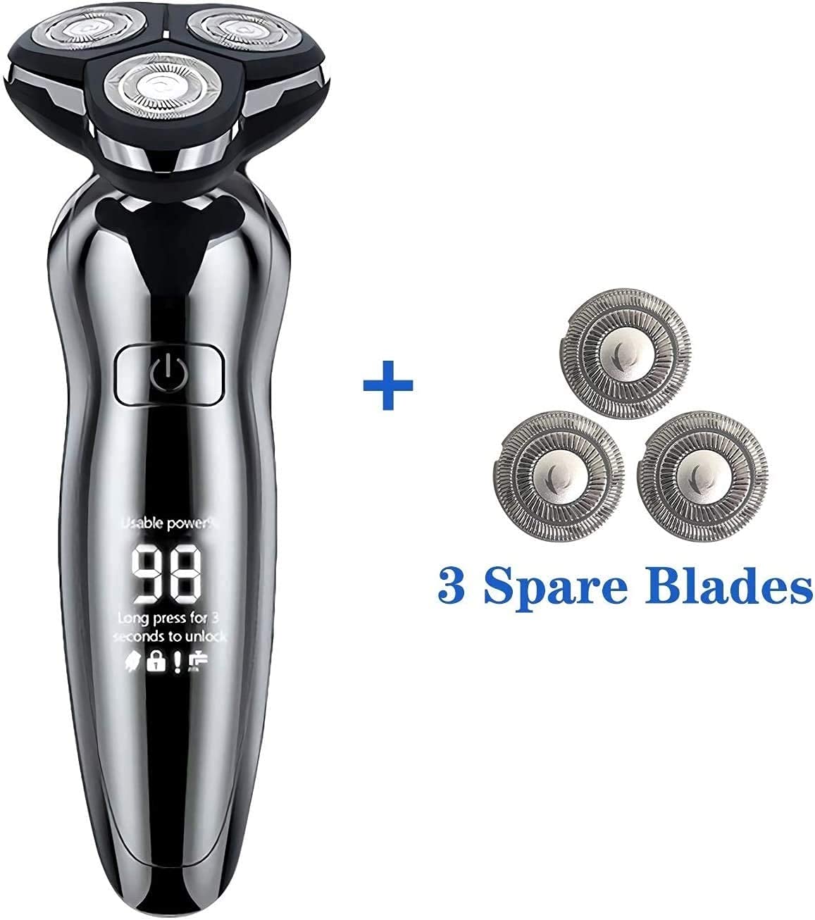 Men's Electric Razor - Waterproof Rotary Shaver for Dry/Wet Use, Cordless USB Rechargeable Travel Shaver with Nose Hair Trimmer & Facial Cleansing Brush - Perfect for Home, Travel, and Gifts for Husband