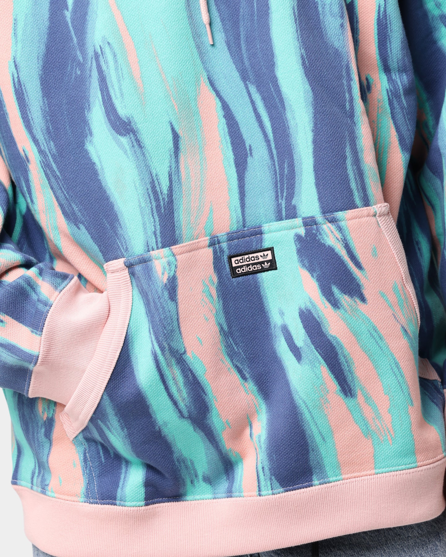 Adidas Women's Marbled Paint Hoodie - Vapour Pink/Mulberry Pullover Sweatshirt | Casual Streetwear for Gym, Running & Everyday Wear