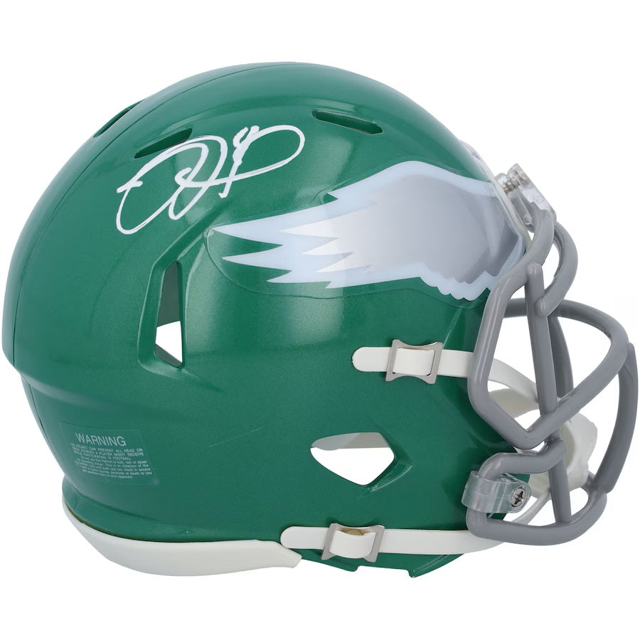 Jalen Hurts Autographed Philadelphia Eagles Kelly Green Mini Speed Helmet - Limited Edition Collectible for Eagles Fans, Home Decor & Sports Memorabilia Display